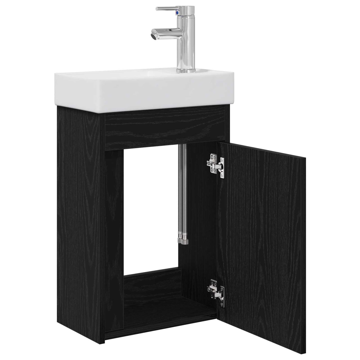Badkamermeubel met kraan Zwart eiken 40,5 x 22,5 x 62 cm is nu te koop bij PeponiXL, paradijselijk wonen!
