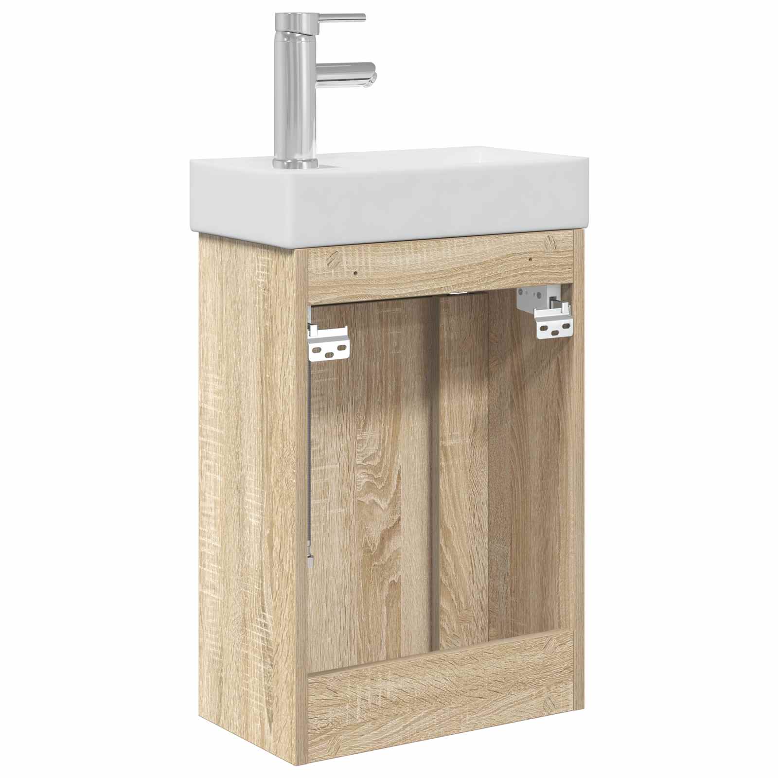 Badkamermeubel met kraan Sonoma Eiken 40,5 x 22,5 x 62 cm is nu te koop bij PeponiXL, paradijselijk wonen!