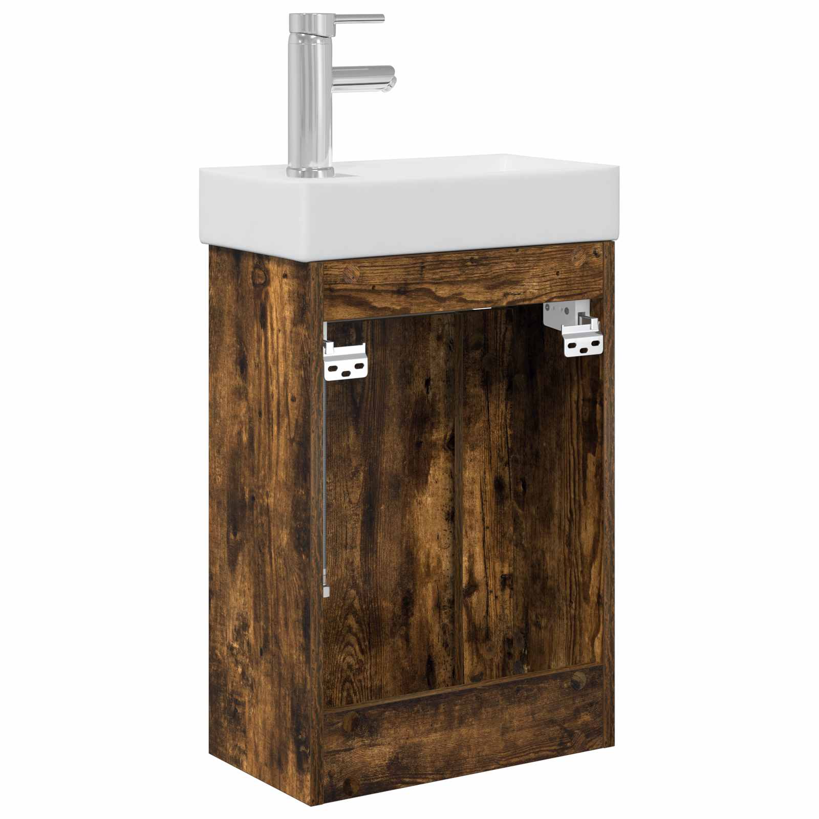 Badkamermeubel met kraan Gerookt eiken 40,5 x 22,5 x 62 cm is nu te koop bij PeponiXL, paradijselijk wonen!