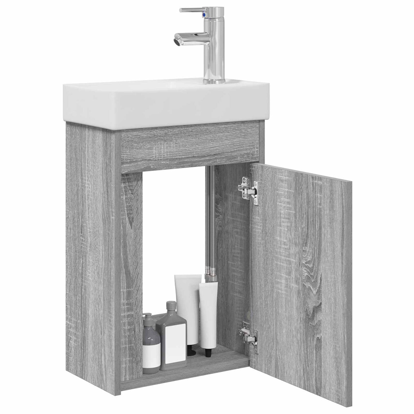 Badkamermeubel met kraan Grijs Sonoma 40,5 x 22,5 x 62 cm is nu te koop bij PeponiXL, paradijselijk wonen!