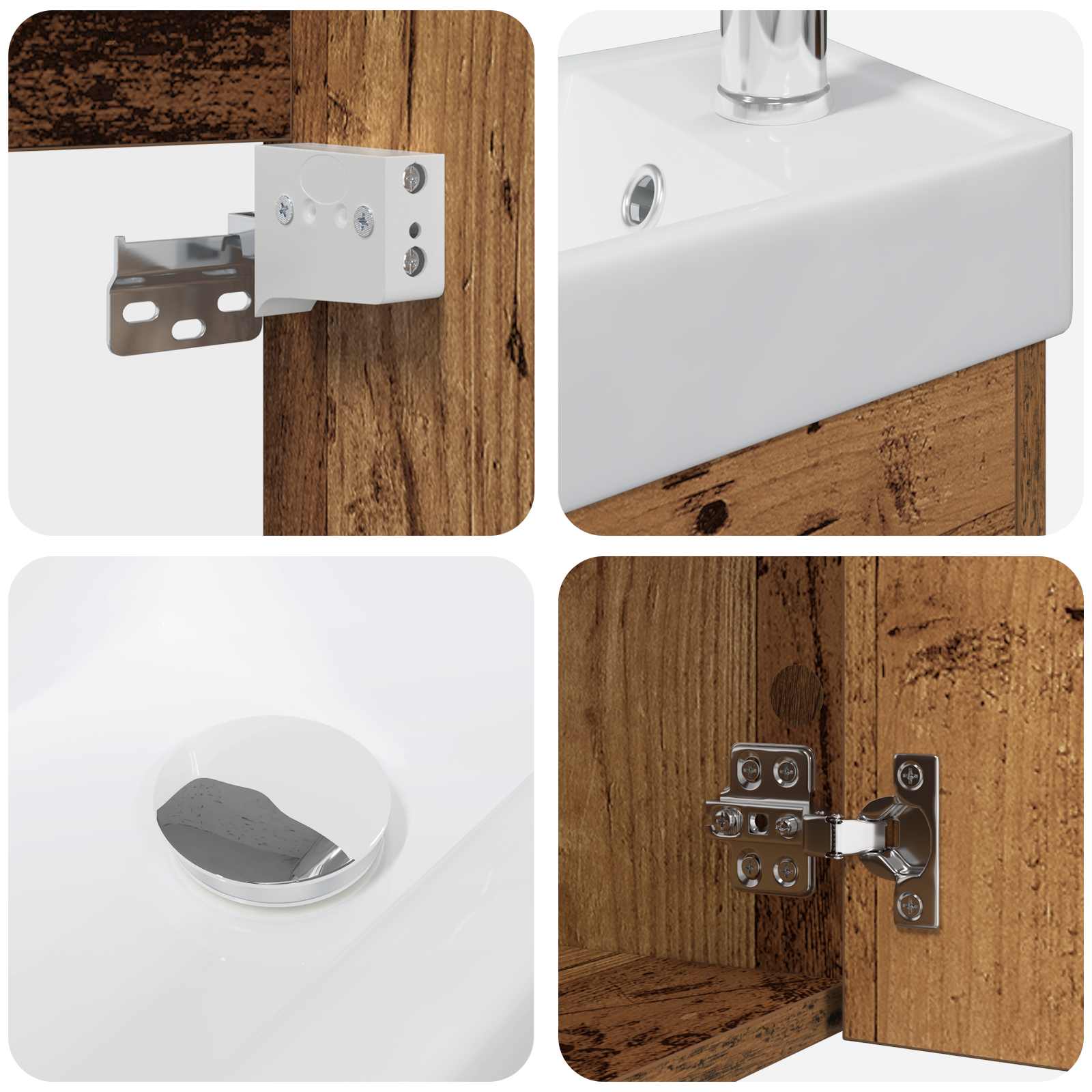 Badkamermeubel met kraan Oud hout 40,5 x 22,5 x 62 cm is nu te koop bij PeponiXL, paradijselijk wonen!