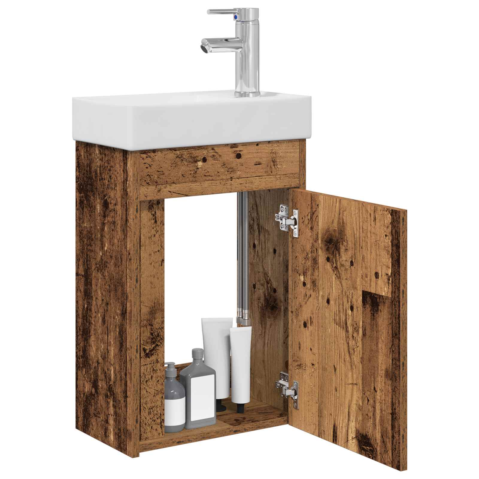 Badkamermeubel met kraan Oud hout 40,5 x 22,5 x 62 cm is nu te koop bij PeponiXL, paradijselijk wonen!