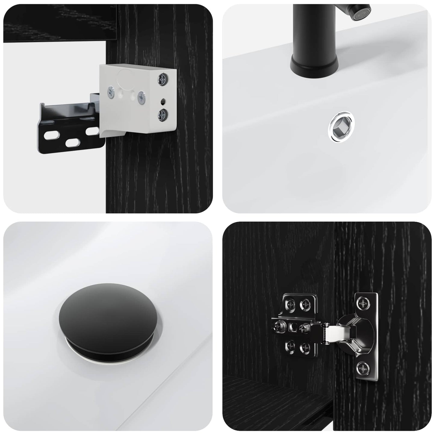 Badkamermeubel met kraan Zwart eiken 42 x 40 x 74,5 cm is nu te koop bij PeponiXL, paradijselijk wonen!
