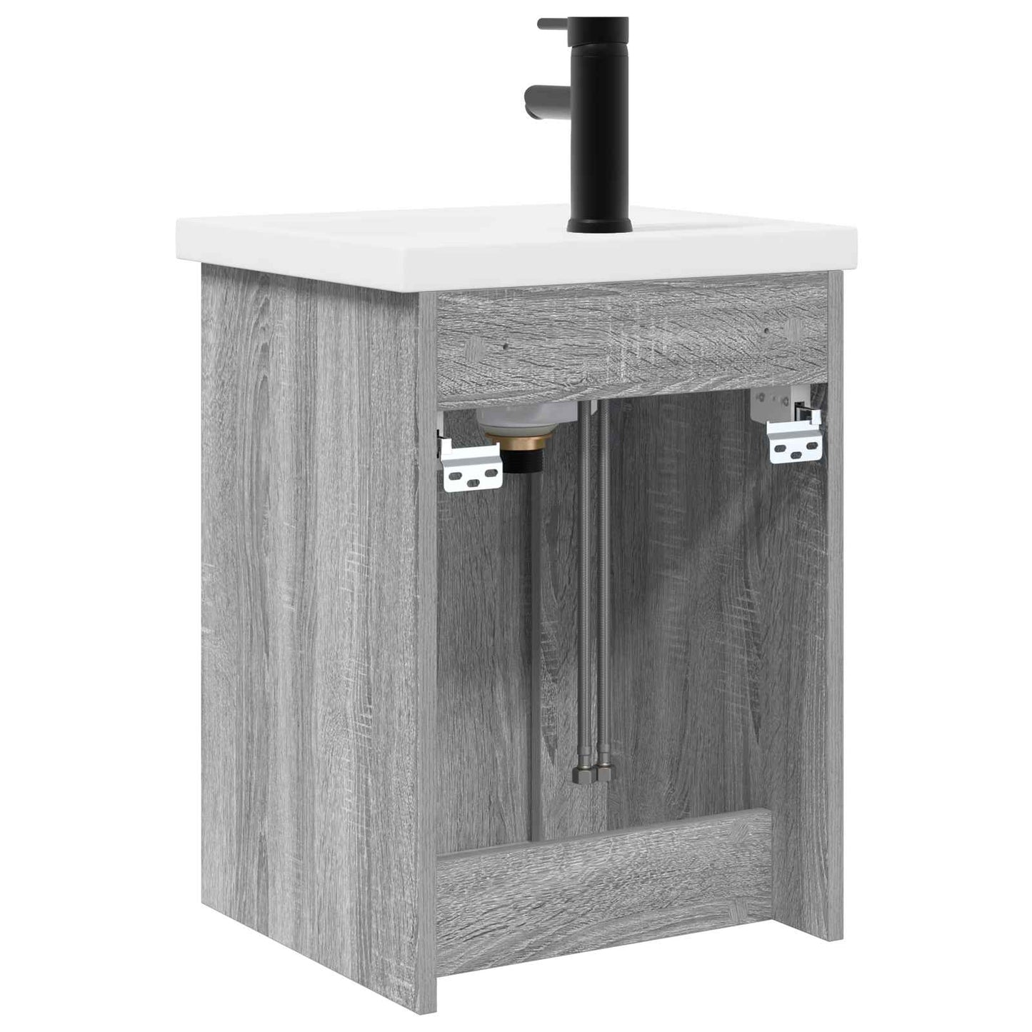 Badkamermeubel met kraan Grijs Sonoma 42 x 40 x 74,5 cm is nu te koop bij PeponiXL, paradijselijk wonen!