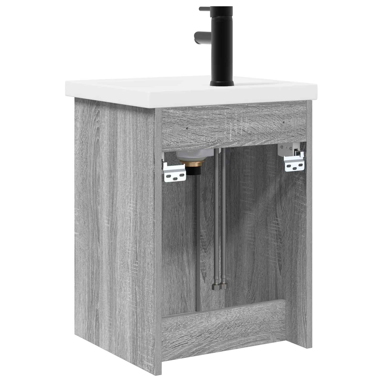 Badkamermeubel met kraan Grijs Sonoma 42 x 40 x 74,5 cm is nu te koop bij PeponiXL, paradijselijk wonen!