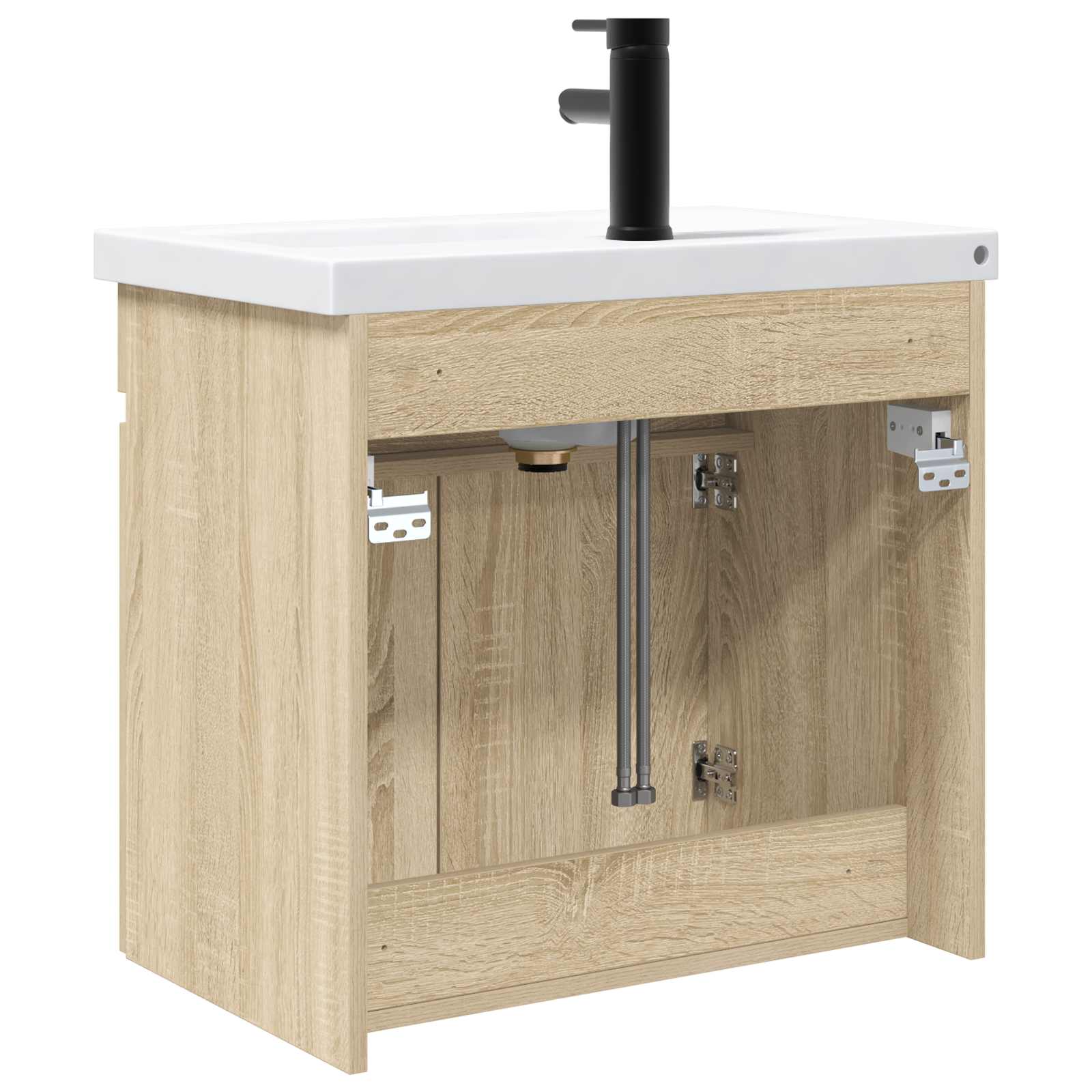Badkamermeubel met kraan Sonoma Eiken 61 x 40 x 74,5 cm is nu te koop bij PeponiXL, paradijselijk wonen!