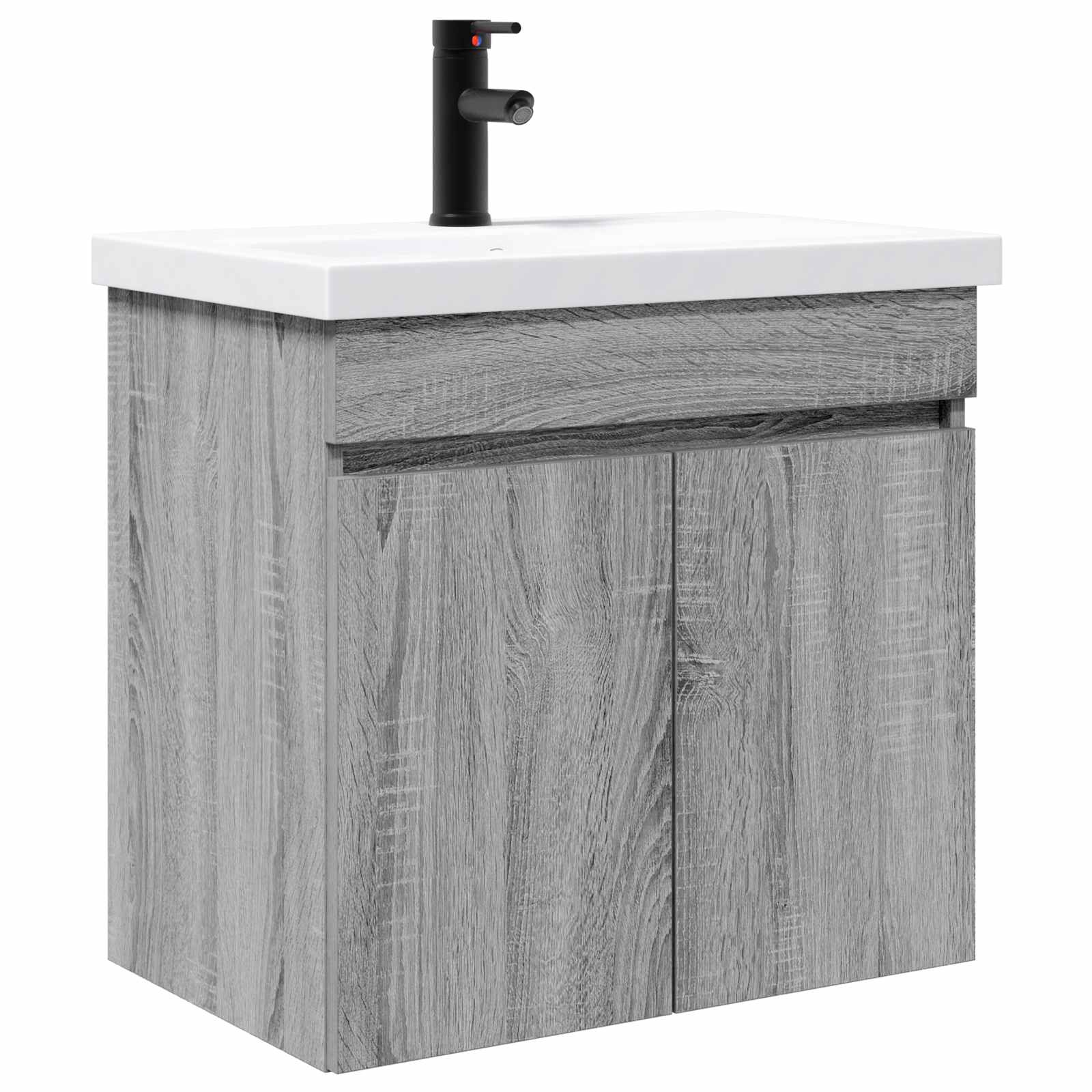 Badkamermeubel met kraan Grijs Sonoma 61 x 40 x 74,5 cm is nu te koop bij PeponiXL, paradijselijk wonen!