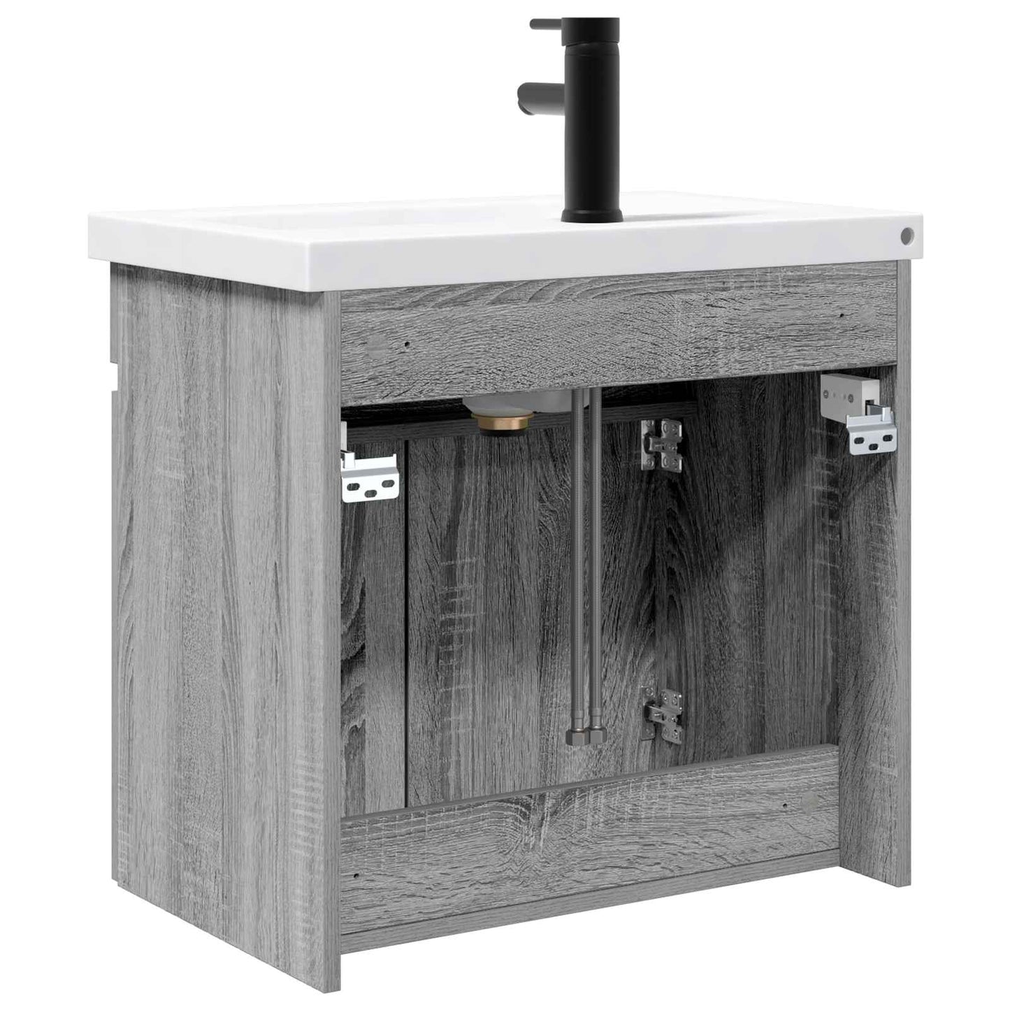 Badkamermeubel met kraan Grijs Sonoma 61 x 40 x 74,5 cm is nu te koop bij PeponiXL, paradijselijk wonen!