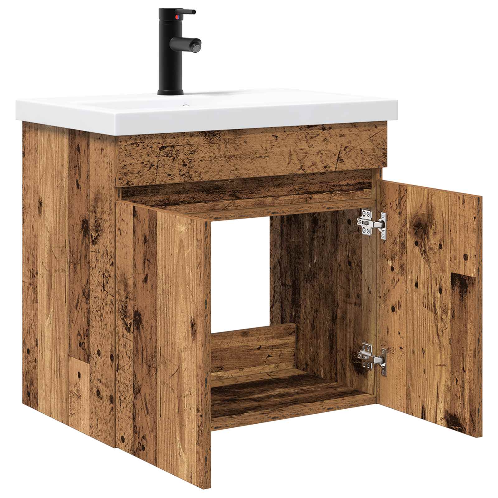 Badkamer wastafel met wasbak Oud hout 61 x 39 x 58 cm is nu te koop bij PeponiXL, paradijselijk wonen!