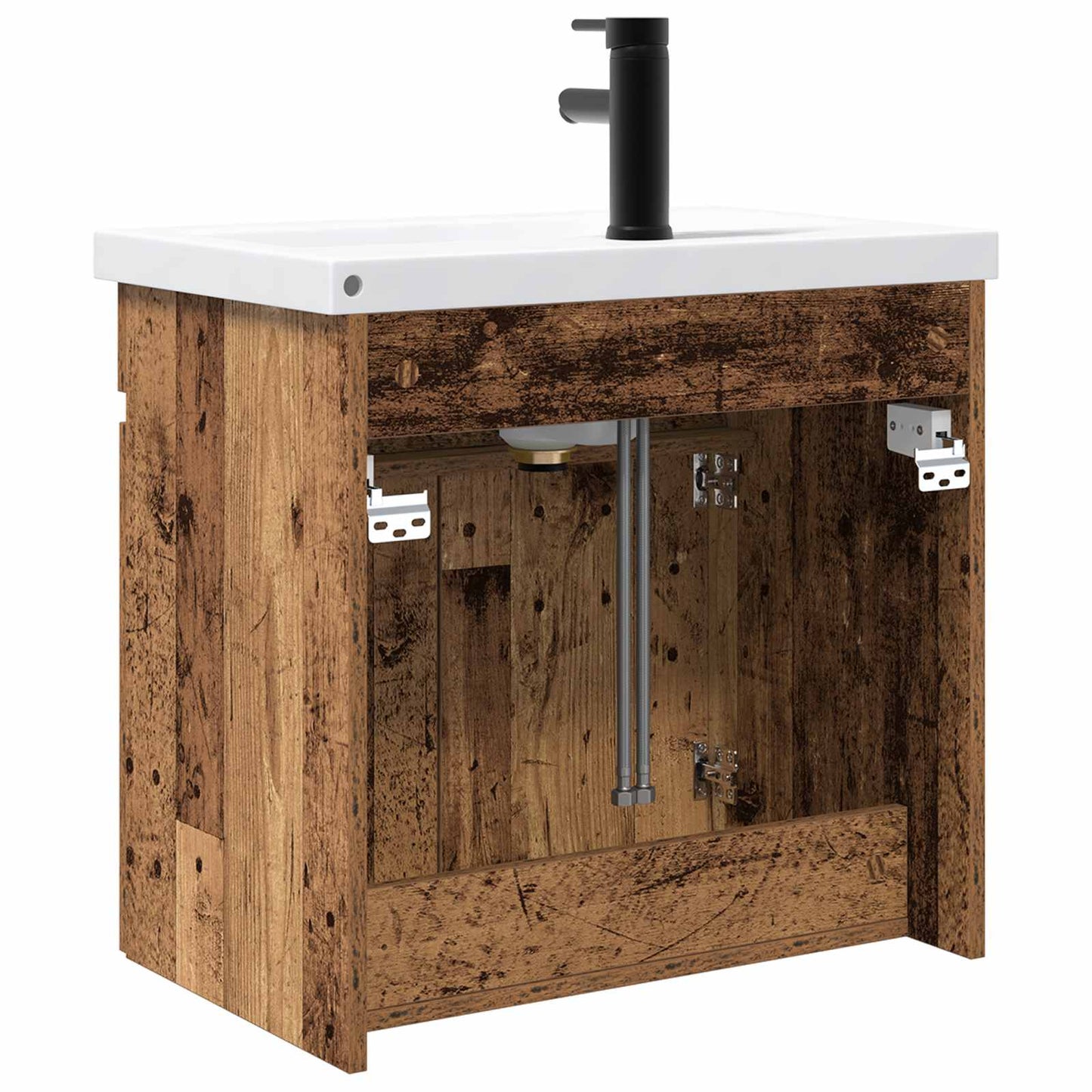 Badkamer wastafel met wasbak Oud hout 61 x 39 x 58 cm is nu te koop bij PeponiXL, paradijselijk wonen!