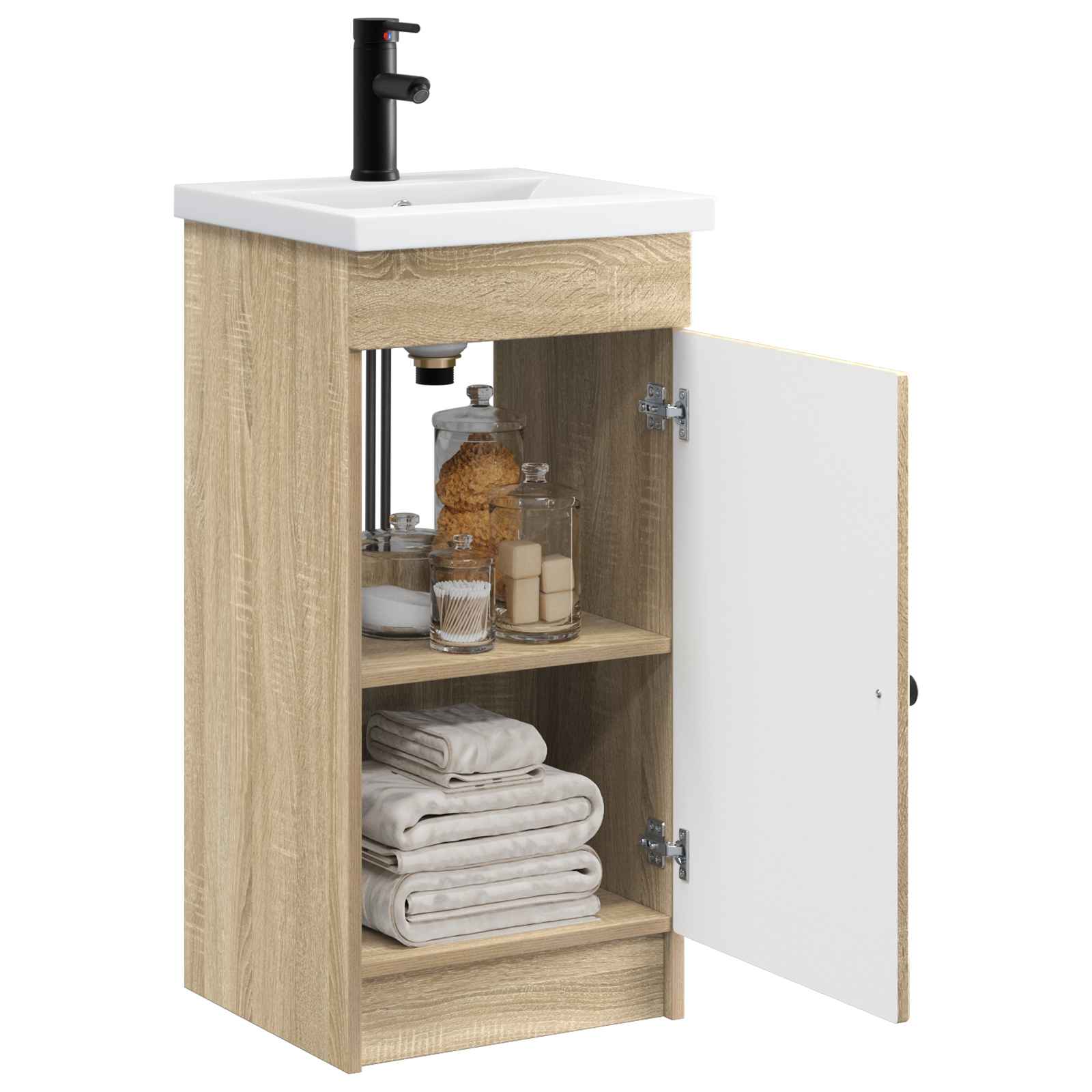 Badkamermeubel met Wasbak Sonoma Eiken 42 x 40 x 84,5 cm is nu te koop bij PeponiXL, paradijselijk wonen!