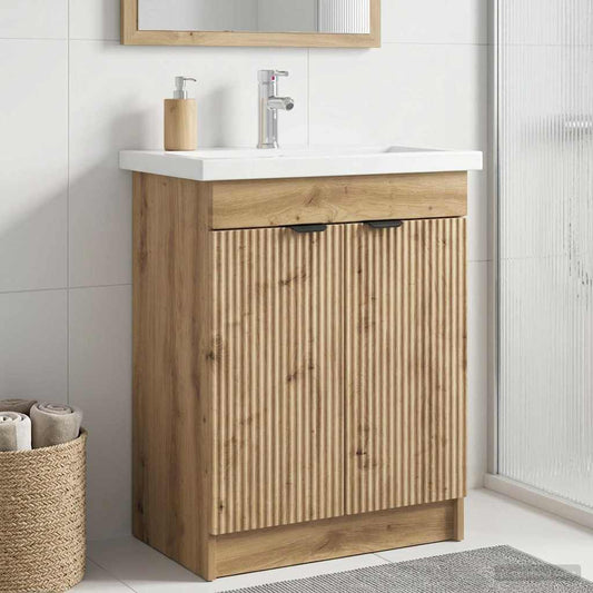 Badkamer onder wastafel kast Artisanaal eiken 56 x 37,5 x 81 cm is nu te koop bij PeponiXL, paradijselijk wonen!
