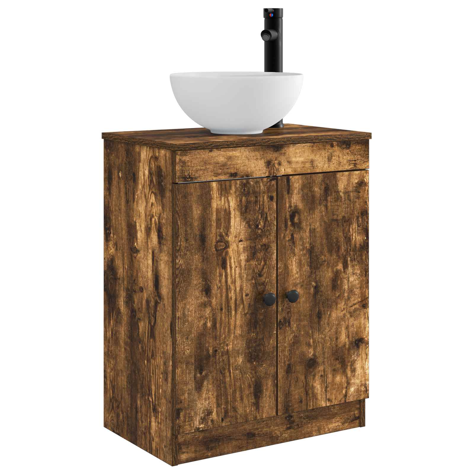 Badkamermeubel met Wasbak Gerookt eiken 54 x 35 x 83 cm is nu te koop bij PeponiXL, paradijselijk wonen!