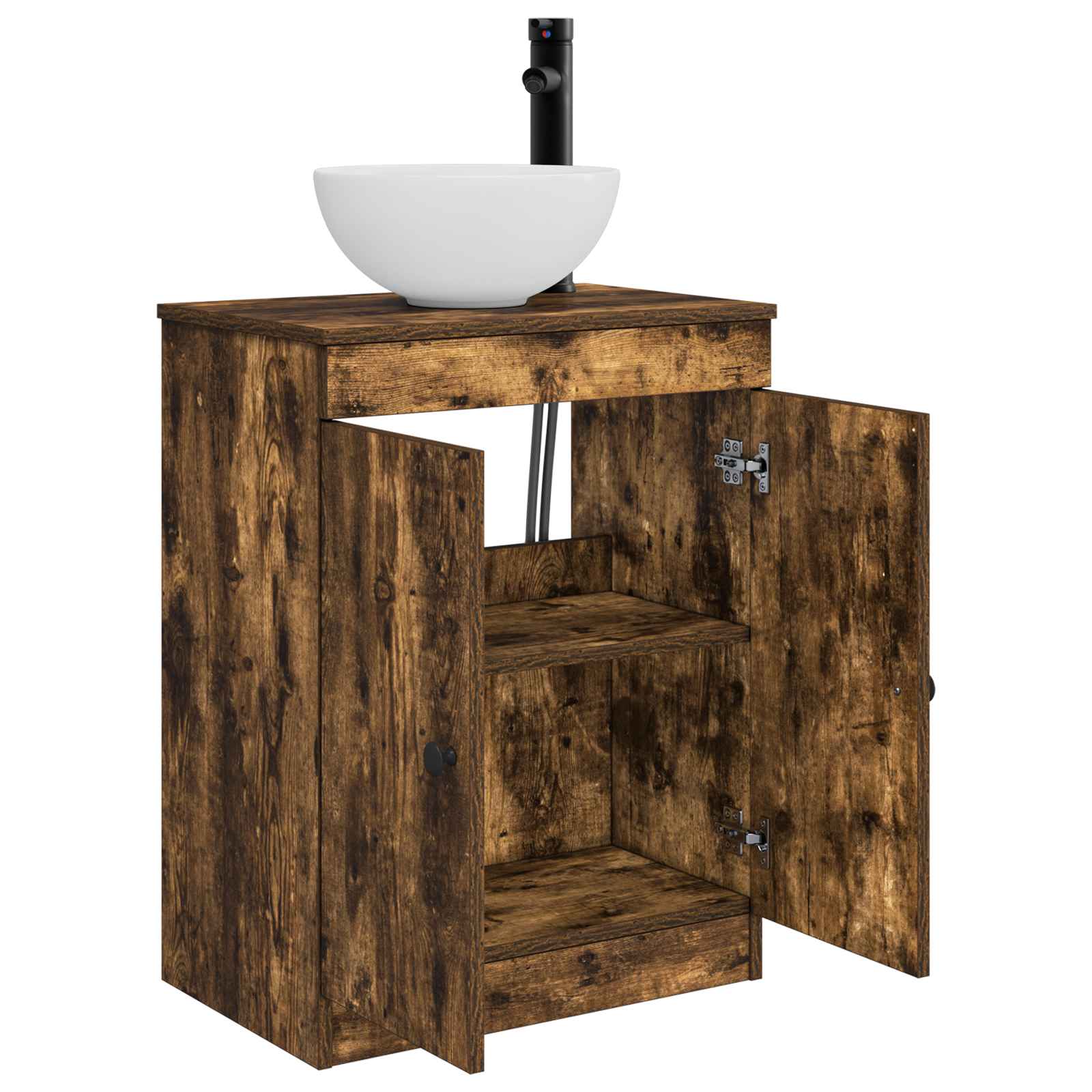 Badkamermeubel met Wasbak Gerookt eiken 54 x 35 x 83 cm is nu te koop bij PeponiXL, paradijselijk wonen!