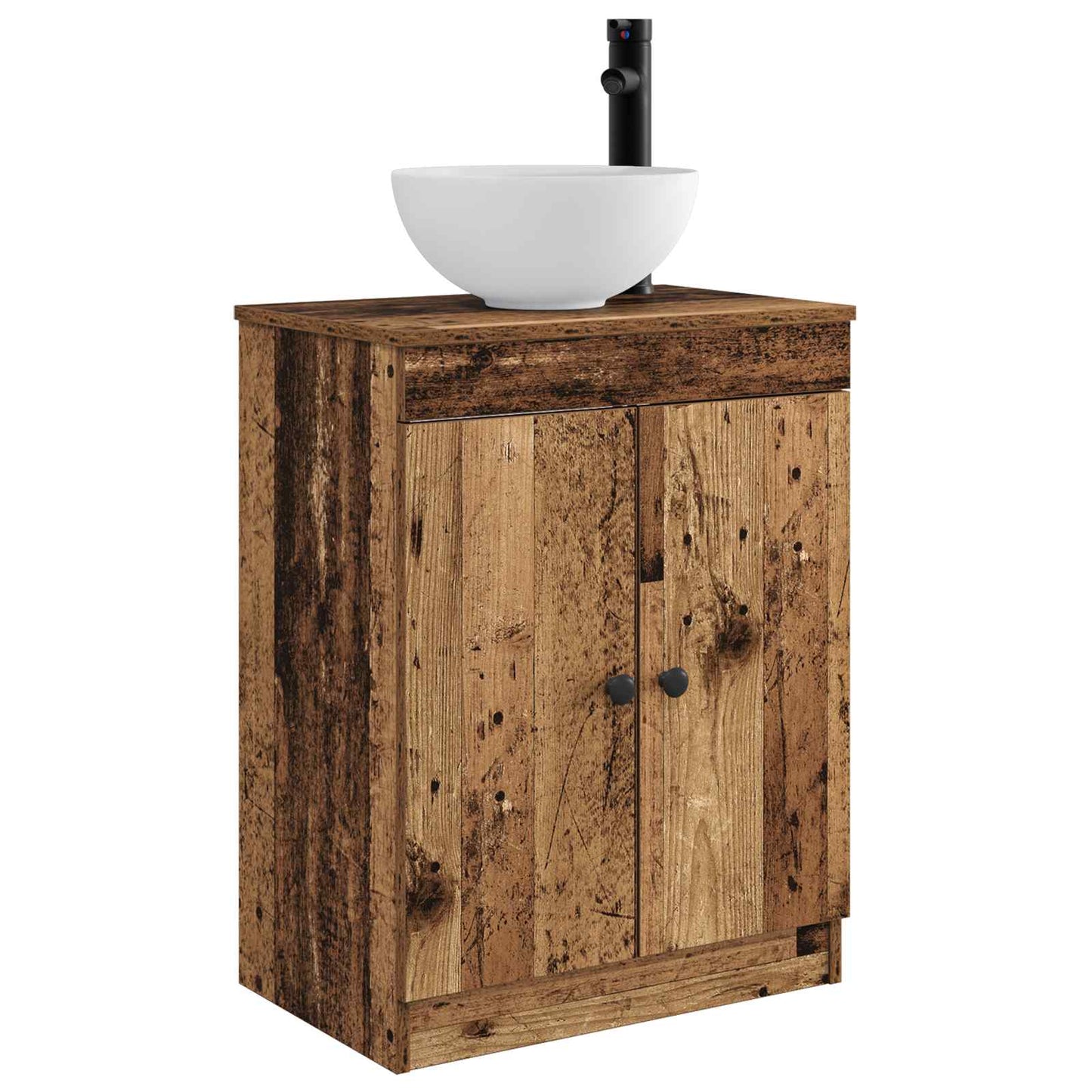 Badkamermeubel met Wasbak Oud hout 54 x 35 x 83 cm Bewerkt hout is nu te koop bij PeponiXL, paradijselijk wonen!