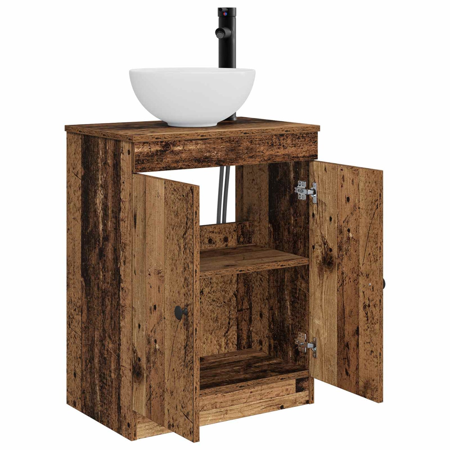 Badkamermeubel met Wasbak Oud hout 54 x 35 x 83 cm Bewerkt hout is nu te koop bij PeponiXL, paradijselijk wonen!