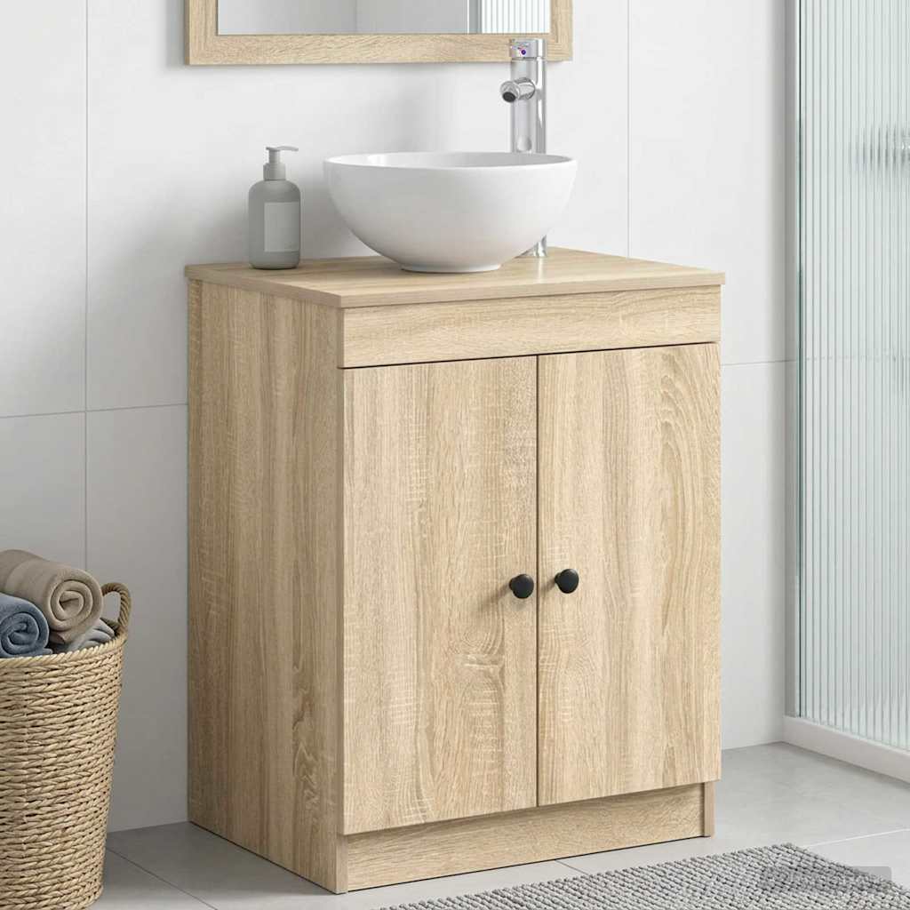 Badkamerkast Sonoma Eiken 54 x 41 x 70 cm Bewerkt hout is nu te koop bij PeponiXL, paradijselijk wonen!