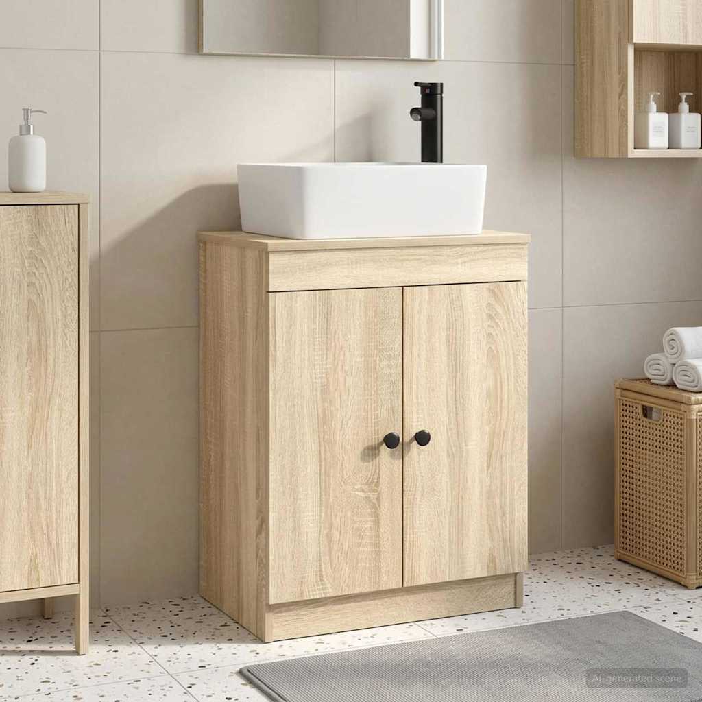 Badkamermeubel met Wasbak Sonoma Eiken 54 x 35 x 83 cm is nu te koop bij PeponiXL, paradijselijk wonen!
