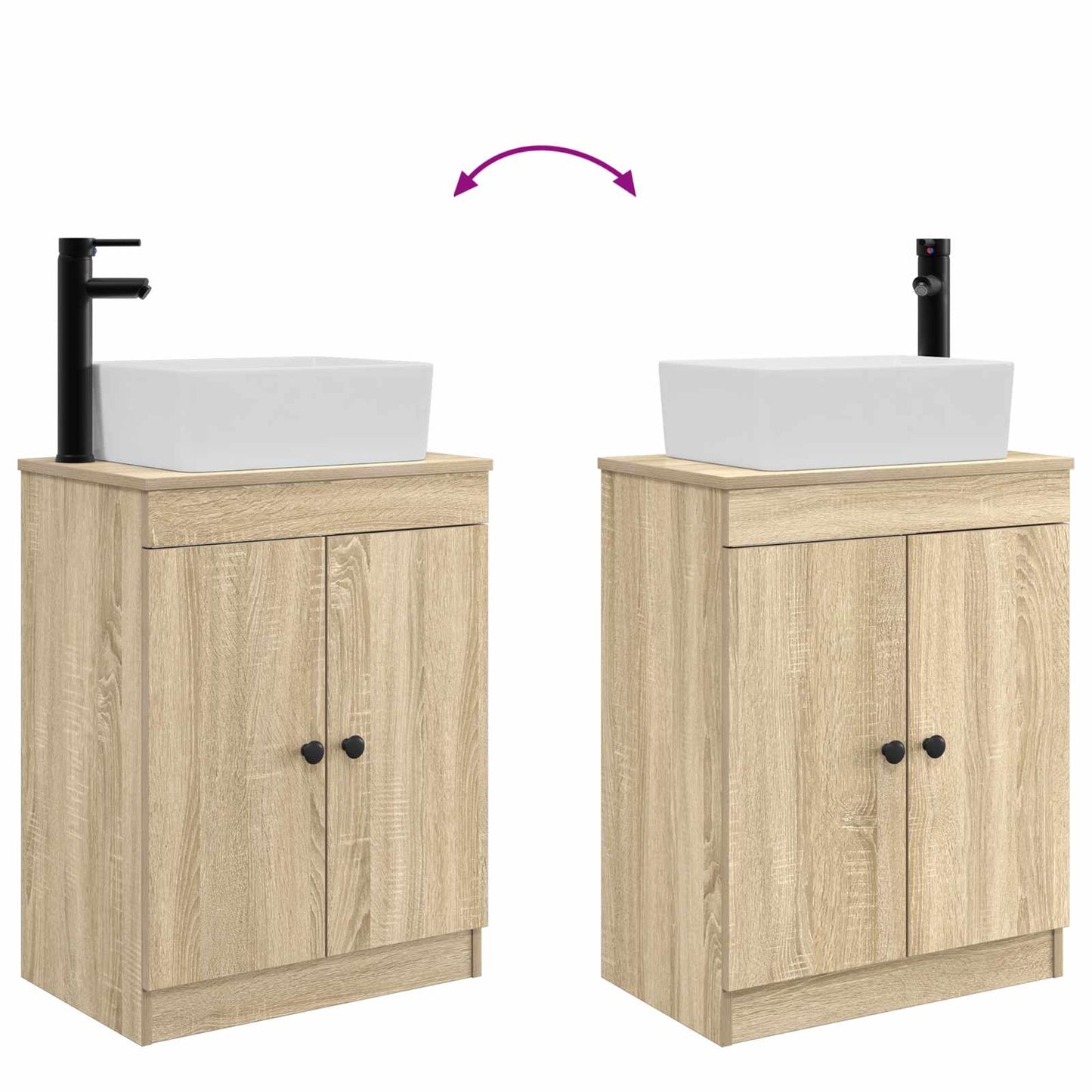 Badkamermeubel met Wasbak Sonoma Eiken 54 x 35 x 83 cm is nu te koop bij PeponiXL, paradijselijk wonen!
