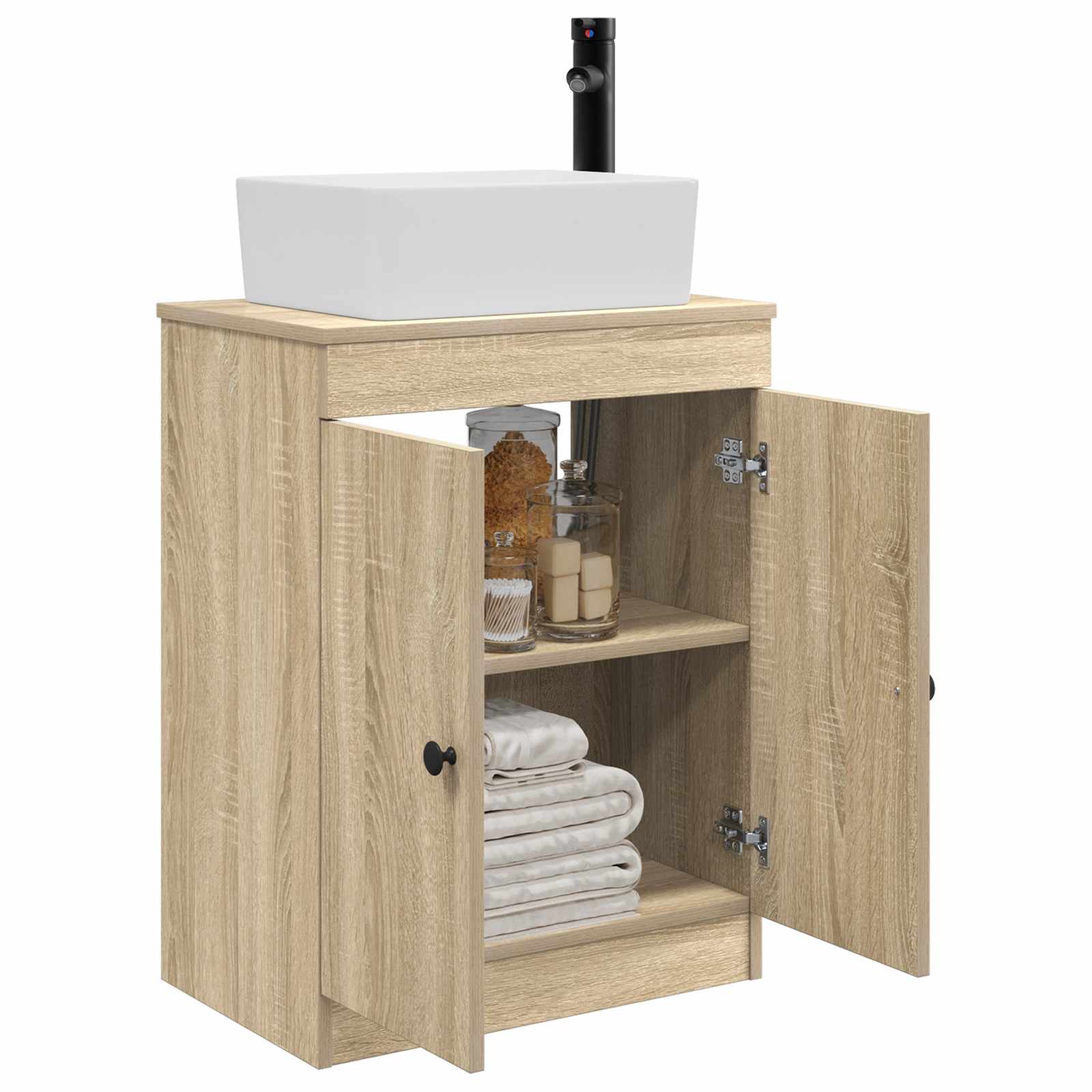 Badkamermeubel met Wasbak Sonoma Eiken 54 x 35 x 83 cm is nu te koop bij PeponiXL, paradijselijk wonen!