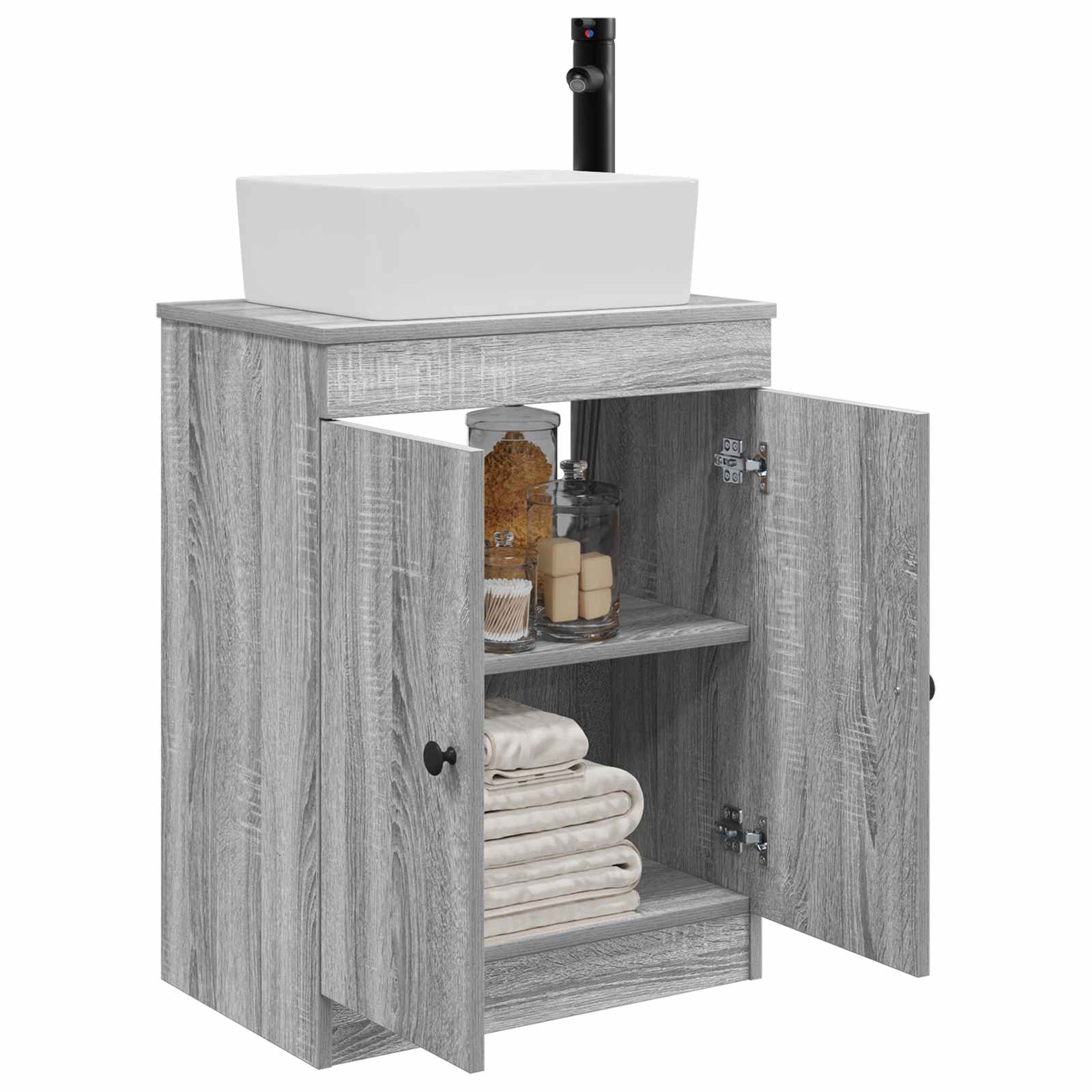 Badkamermeubel met Wasbak Grijs Sonoma 54 x 35 x 83 cm is nu te koop bij PeponiXL, paradijselijk wonen!