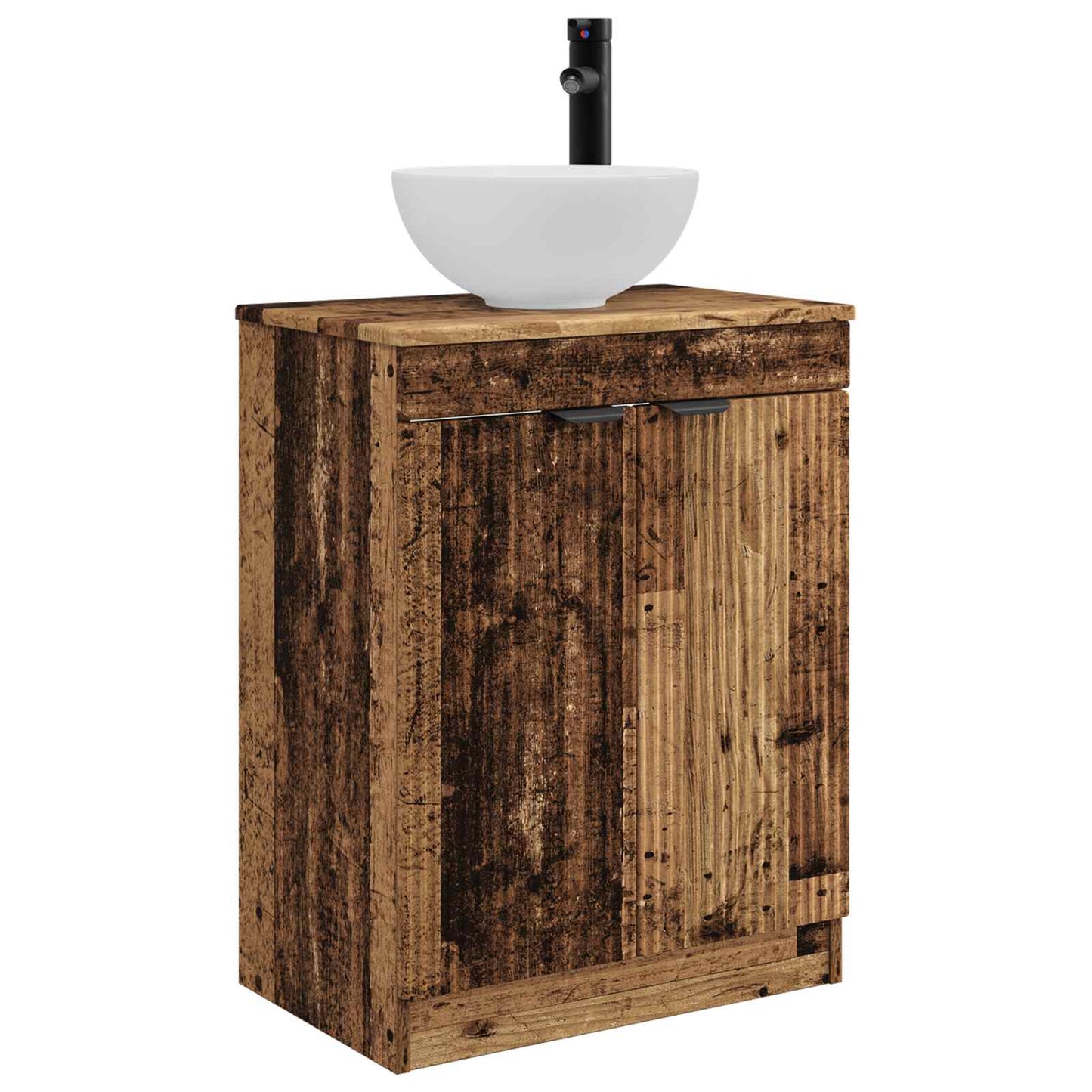 Badkamermeubel met Wasbak Oud hout 54 x 35 x 83 cm Bewerkt hout is nu te koop bij PeponiXL, paradijselijk wonen!