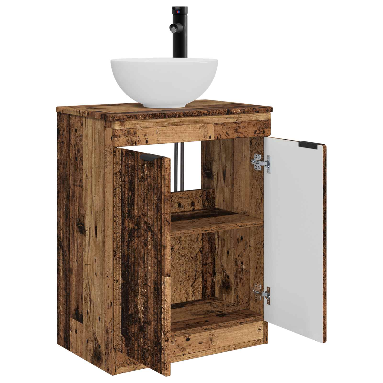 Badkamermeubel met Wasbak Oud hout 54 x 35 x 83 cm Bewerkt hout is nu te koop bij PeponiXL, paradijselijk wonen!