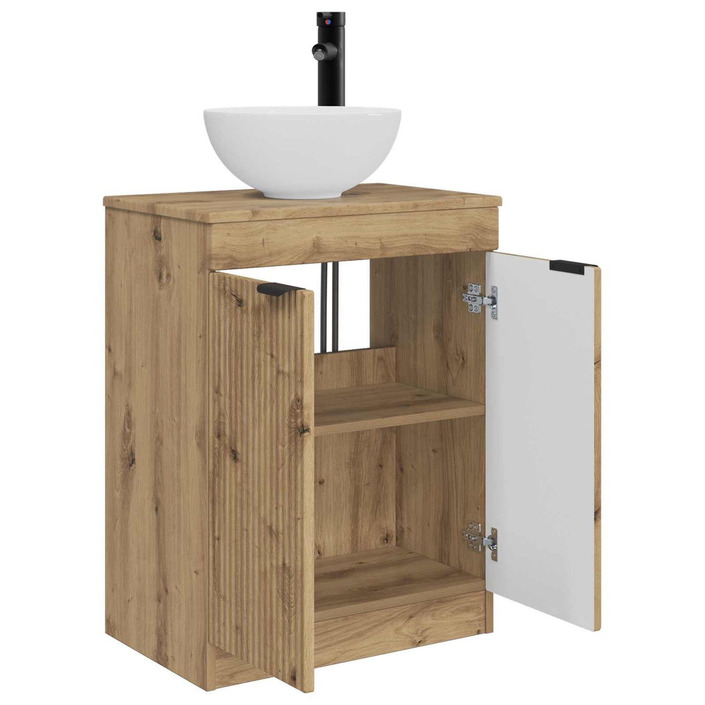 Badkamermeubel met Wasbak Artisanaal eiken 54 x 35 x 83 cm is nu te koop bij PeponiXL, paradijselijk wonen!