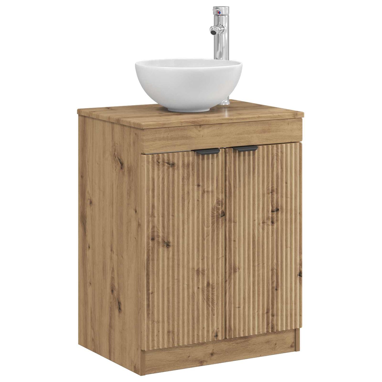 Badkamerkast Artisanaal eiken 54 x 41 x 70 cm Bewerkt hout is nu te koop bij PeponiXL, paradijselijk wonen!