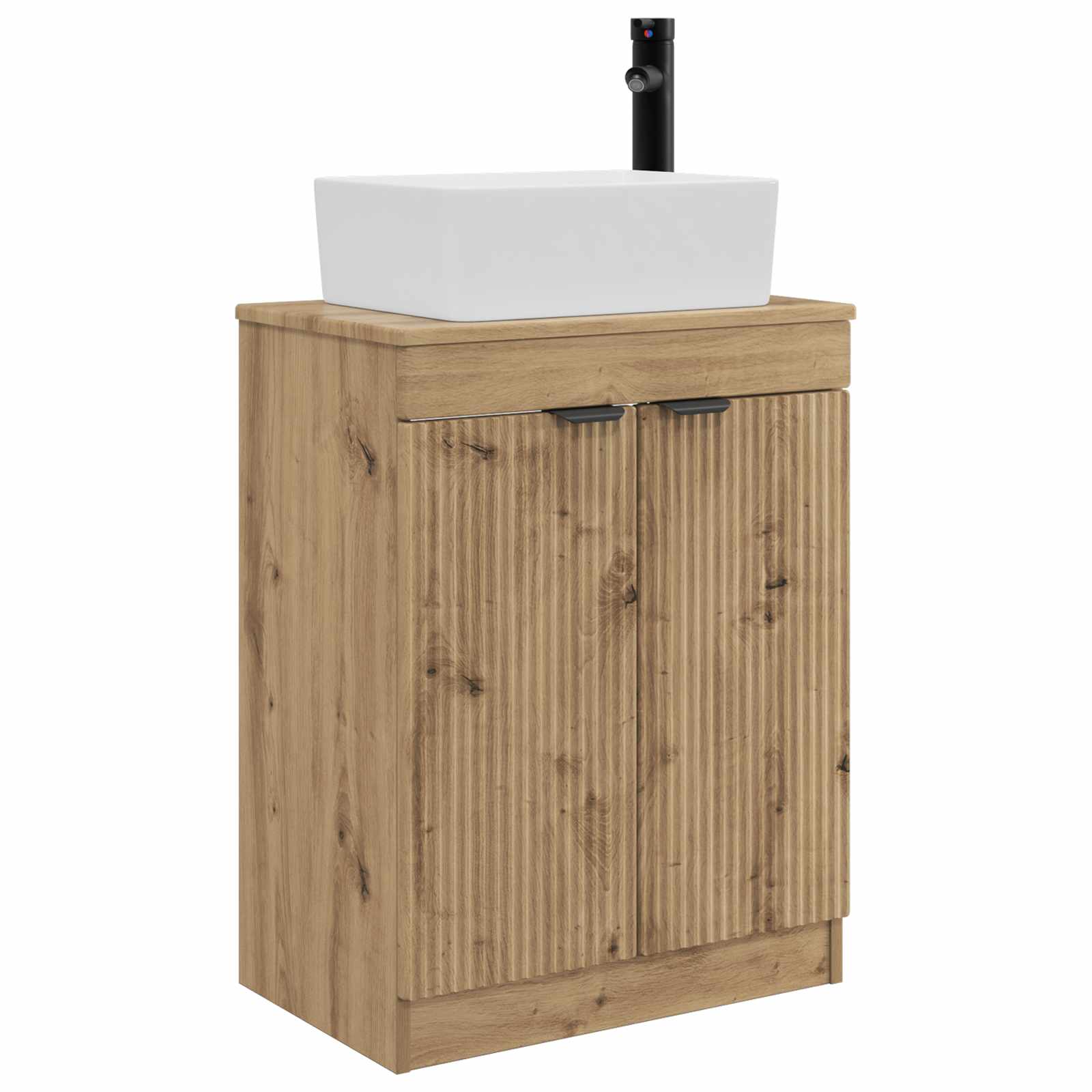 Badkamermeubel met Wasbak Artisanaal eiken 54 x 35 x 83 cm is nu te koop bij PeponiXL, paradijselijk wonen!