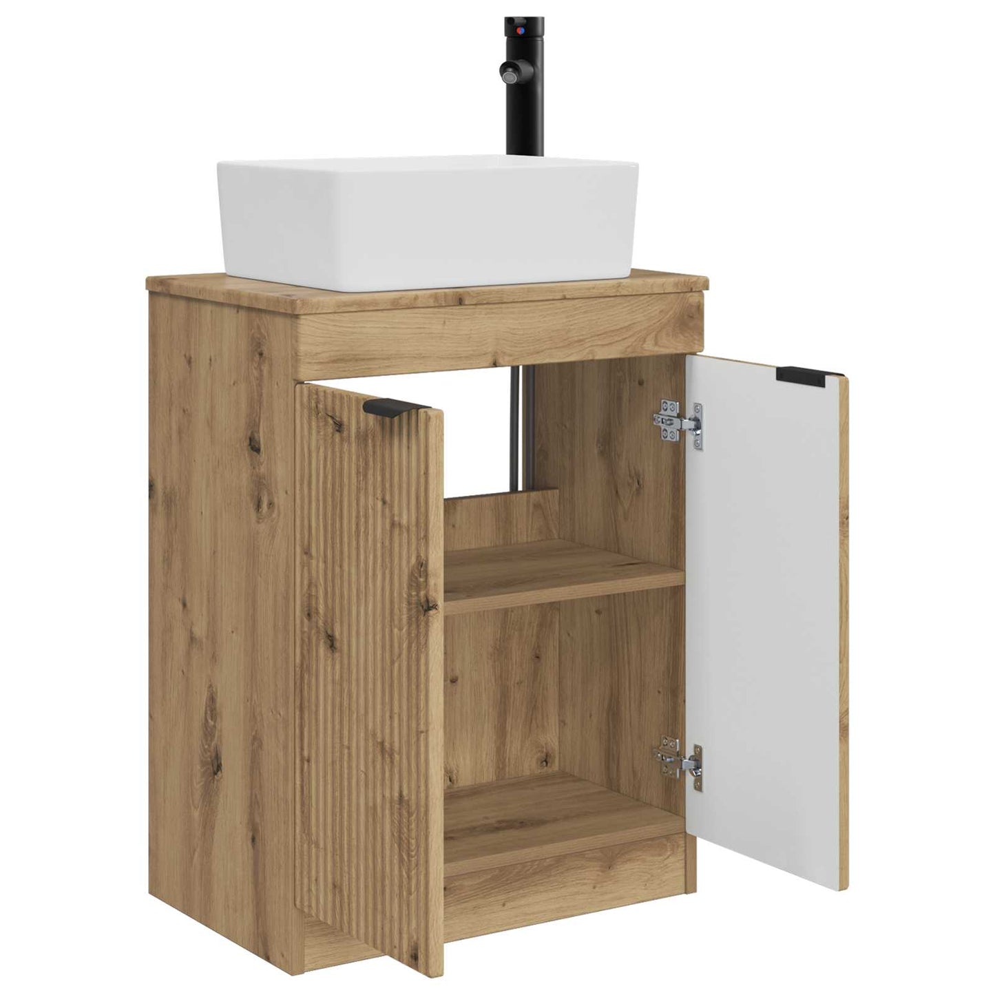 Badkamermeubel met Wasbak Artisanaal eiken 54 x 35 x 83 cm is nu te koop bij PeponiXL, paradijselijk wonen!