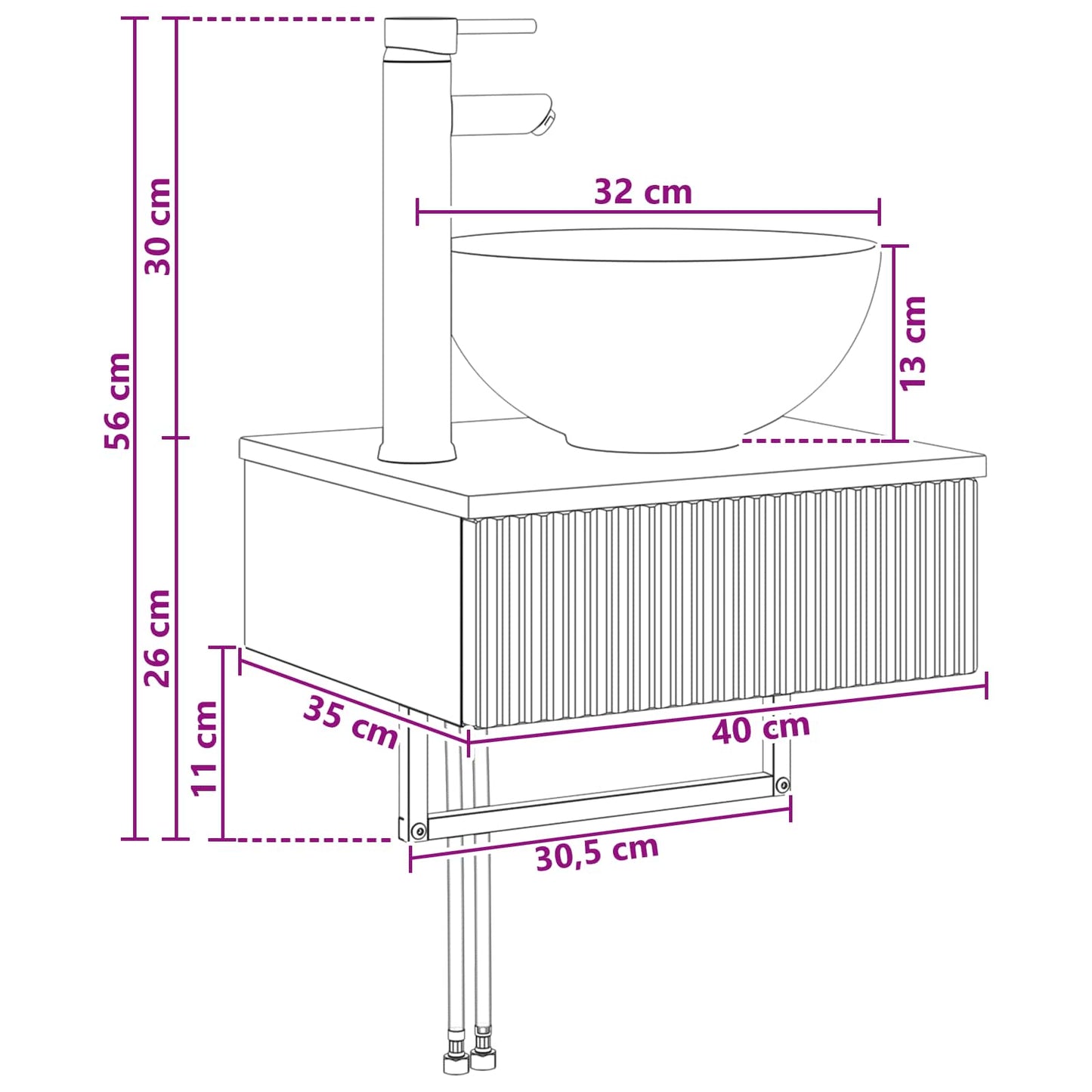 Wandgemonteerde Wastafel Betongrijs 40 x 35 x 39 cm is nu te koop bij PeponiXL, paradijselijk wonen!
