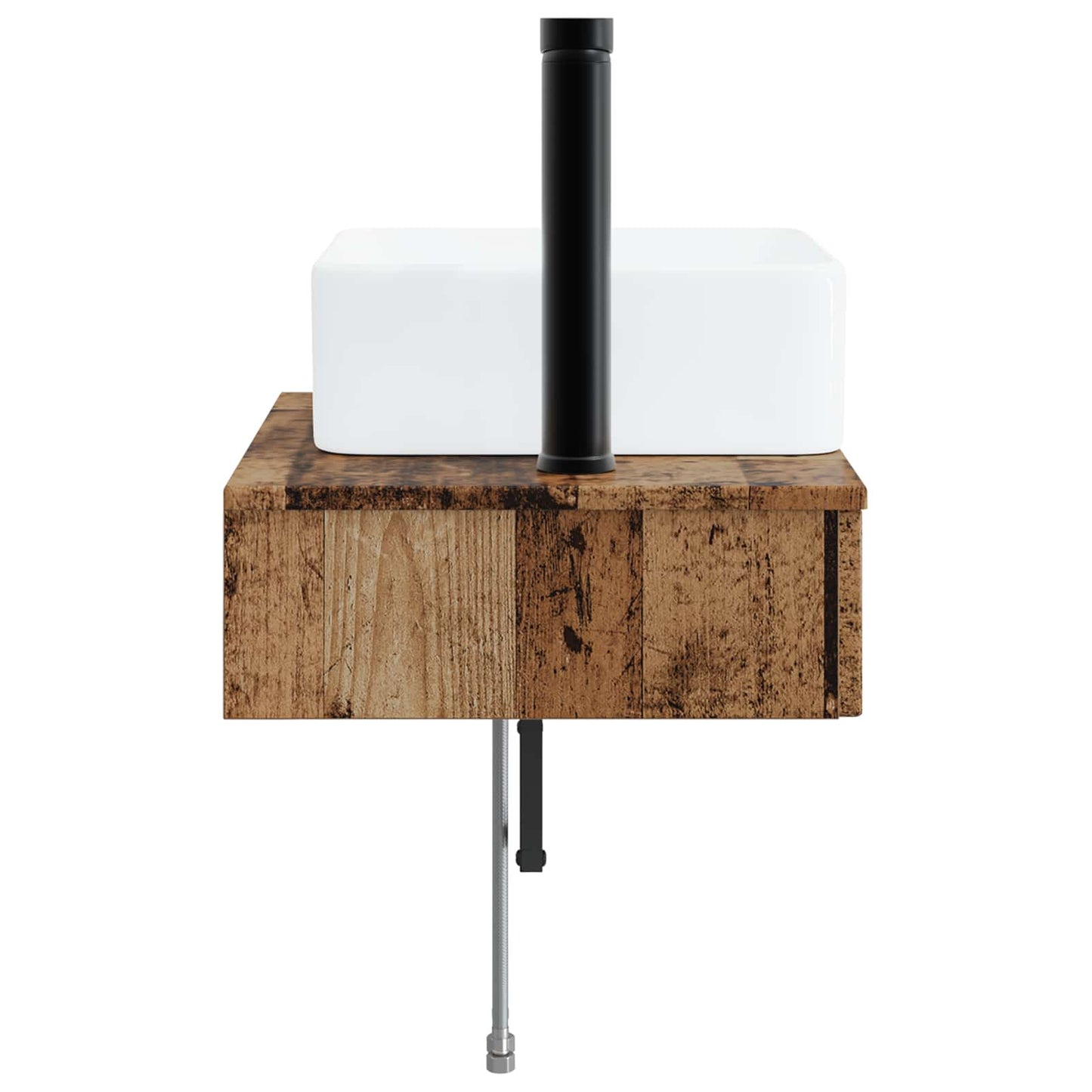Wandgemonteerde Wastafel Oud hout 50 x 41 x 39 cm Bewerkt hout is nu te koop bij PeponiXL, paradijselijk wonen!