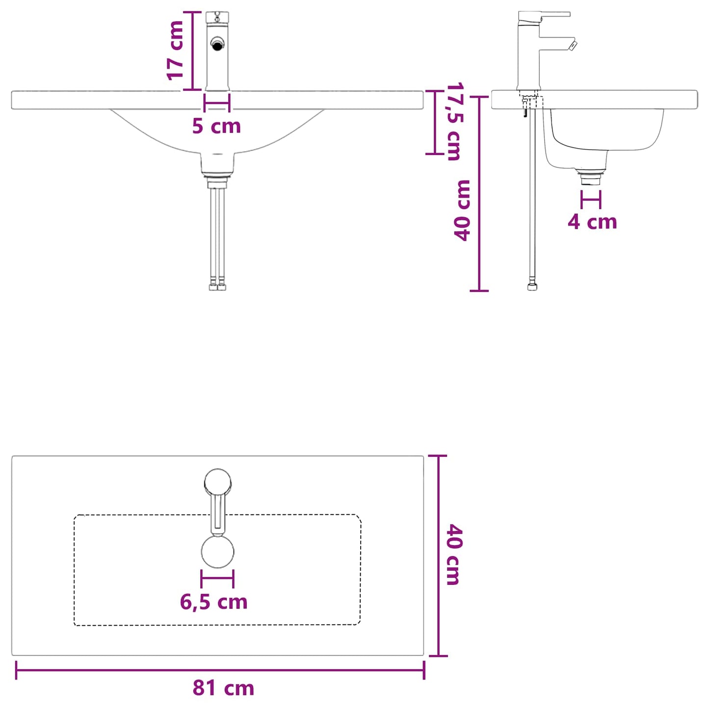 Badkamer Waskom Chroom 81 x 40 x 17,5 cm Metaal is nu te koop bij PeponiXL, paradijselijk wonen!