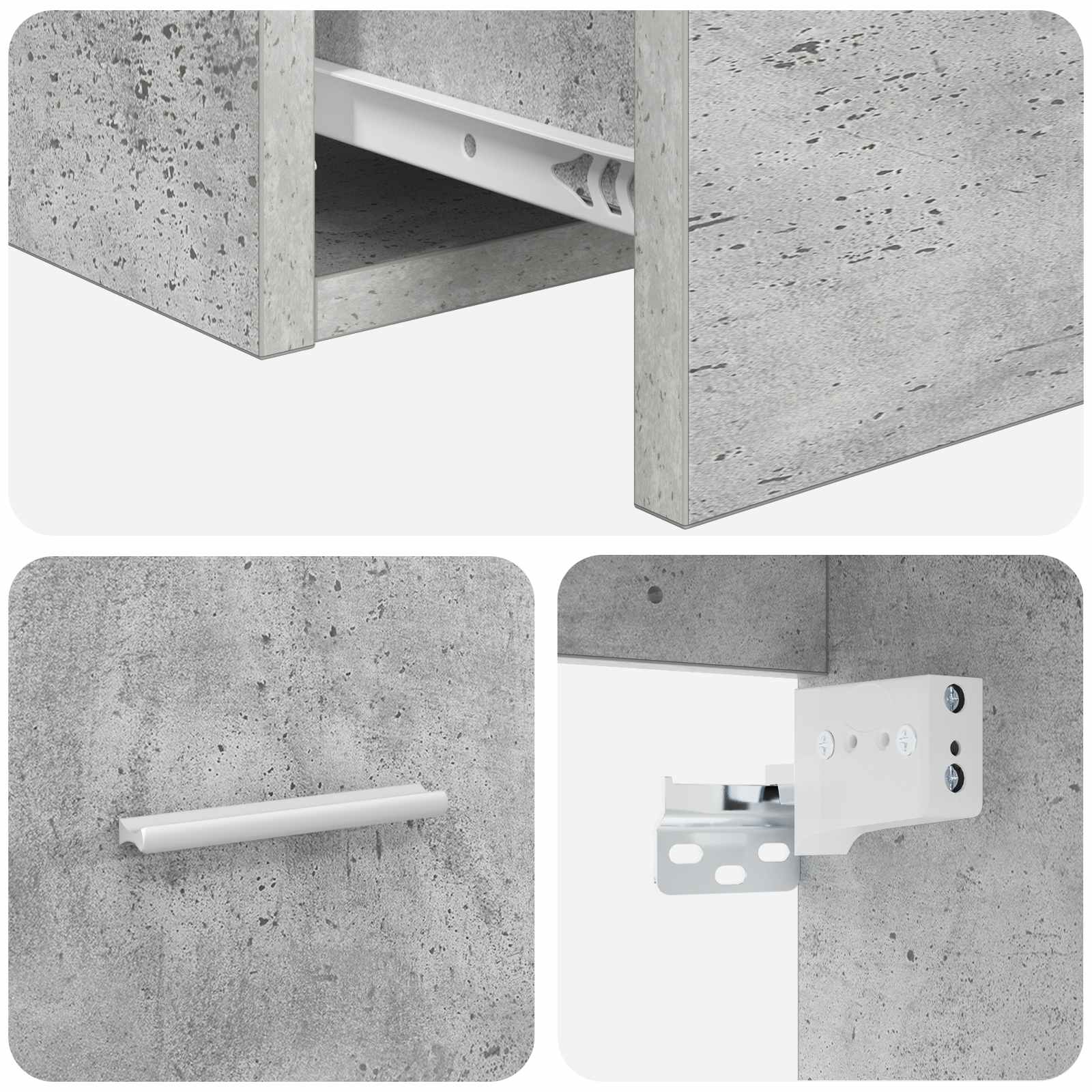 Wandgemonteerde Wastafel Vanity Betongrijs 49,5 x 35 x 63 cm is nu te koop bij PeponiXL, paradijselijk wonen!