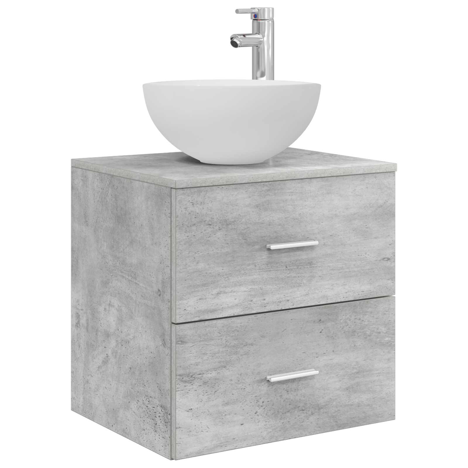 Wandgemonteerde Wastafel Vanity Betongrijs 49,5 x 35 x 63 cm is nu te koop bij PeponiXL, paradijselijk wonen!