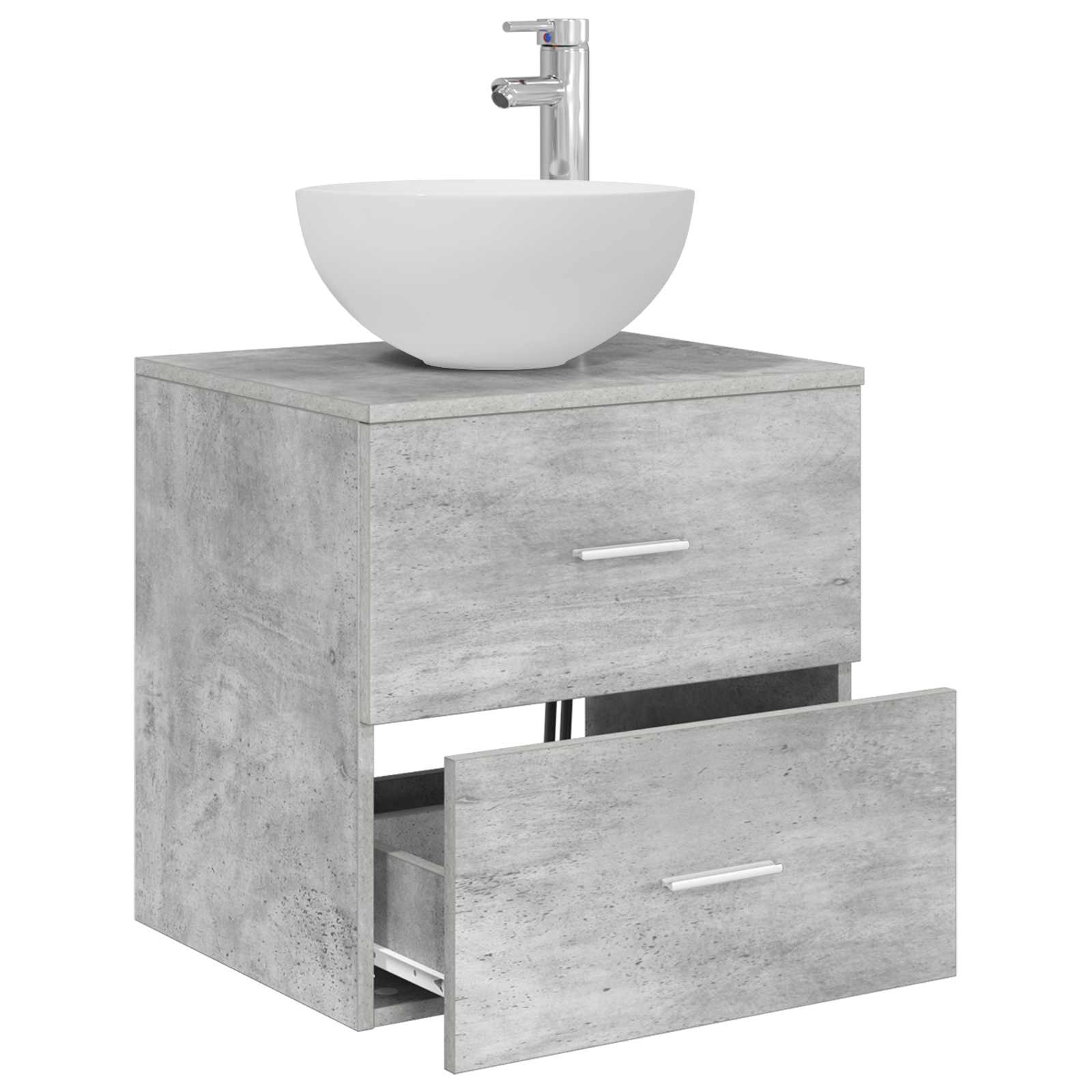 Wandgemonteerde Wastafel Vanity Betongrijs 49,5 x 35 x 63 cm is nu te koop bij PeponiXL, paradijselijk wonen!