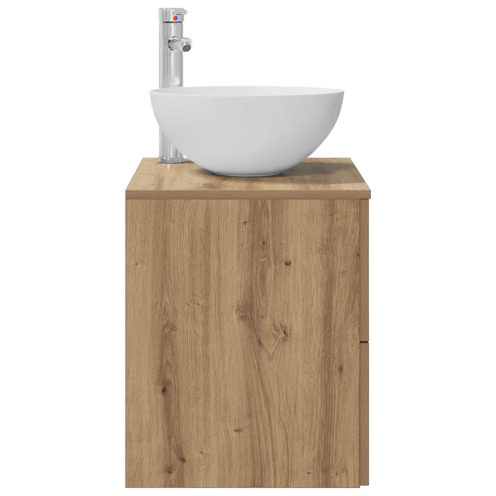 Wandgemonteerde Wastafel Vanity Artisanaal eiken is nu te koop bij PeponiXL, paradijselijk wonen!