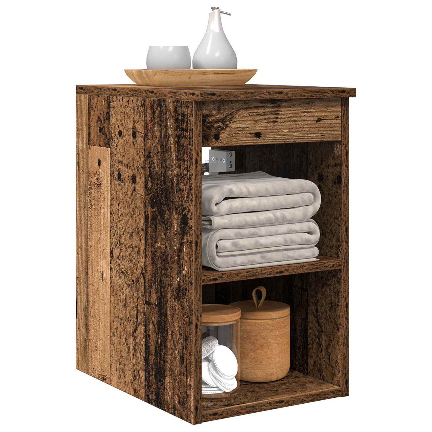 Badkamerkast Tussenin Oud hout 30 x 35 x 50 cm Bewerkt hout is nu te koop bij PeponiXL, paradijselijk wonen!