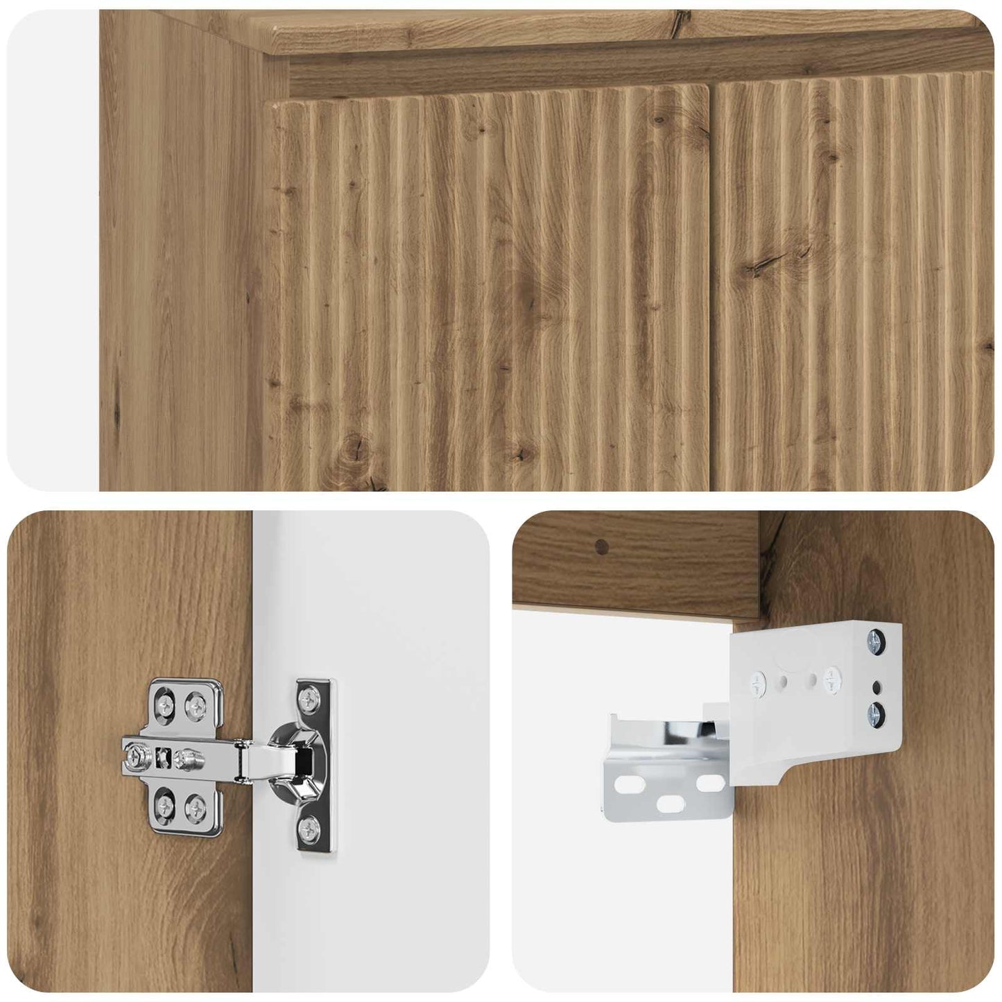 Wandgemonteerde wastafelmeubel Artisanaal eiken is nu te koop bij PeponiXL, paradijselijk wonen!