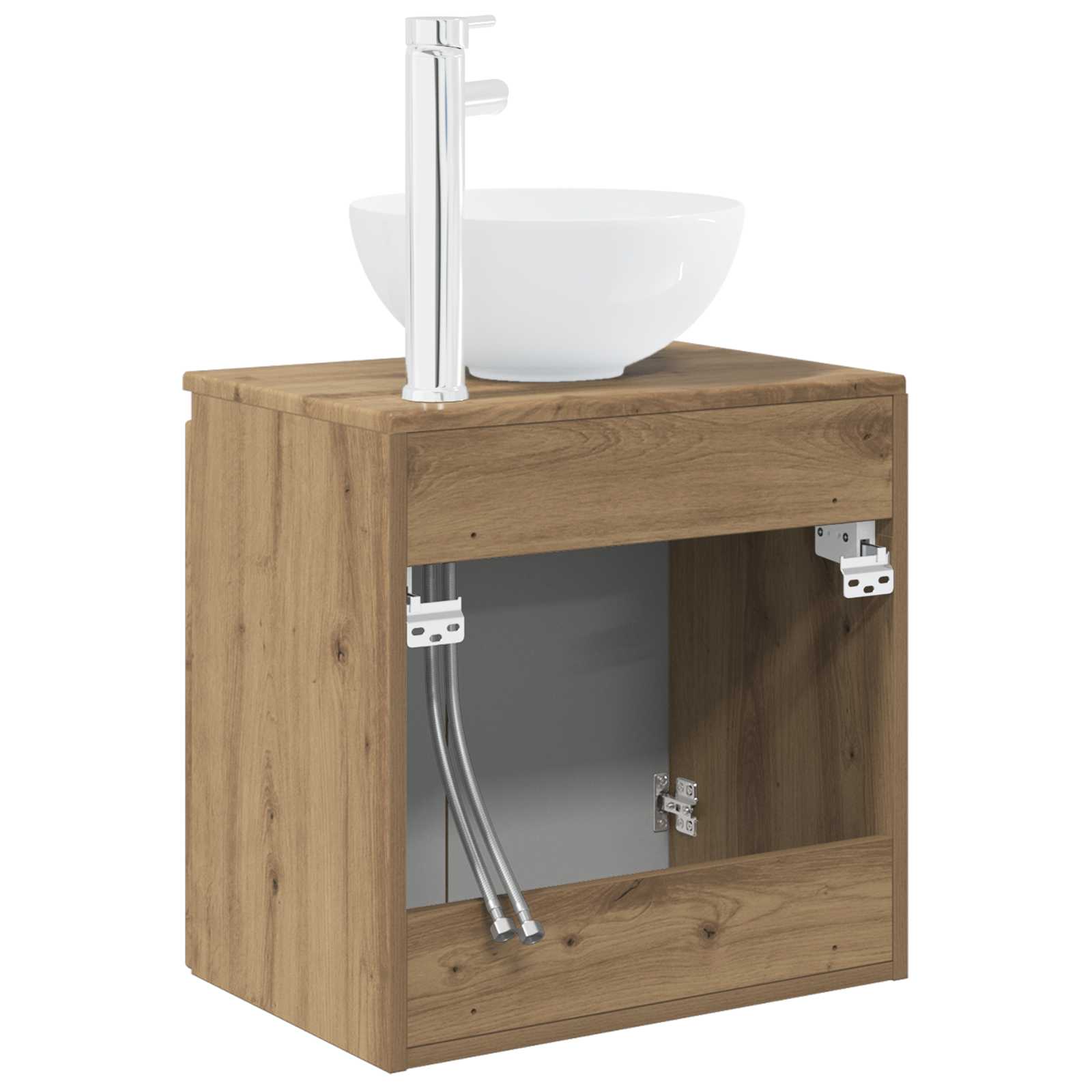 Wandgemonteerde wastafelmeubel Artisanaal eiken is nu te koop bij PeponiXL, paradijselijk wonen!