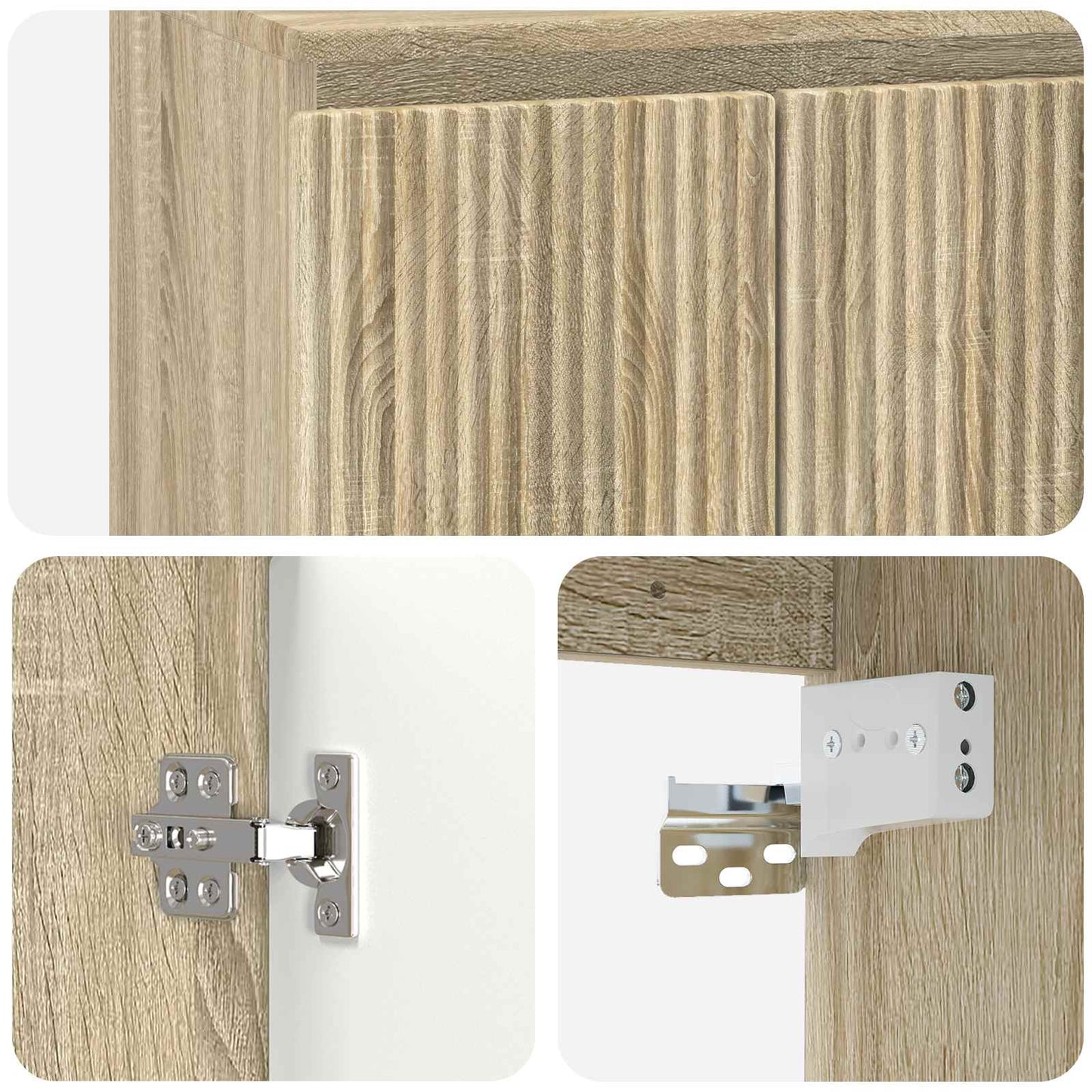 Wandgemonteerde wastafelmeubel Sonoma Eiken 49,5 x 44,5 x 65 cm is nu te koop bij PeponiXL, paradijselijk wonen!