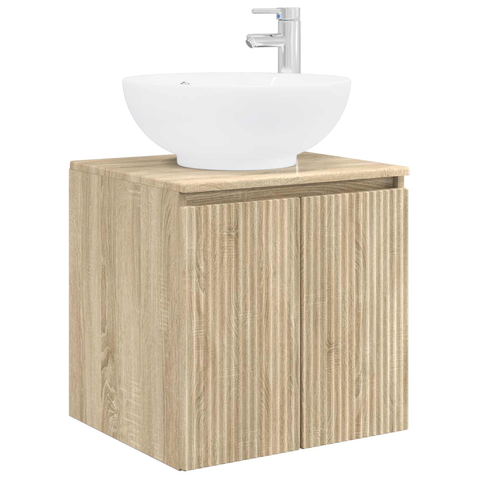 Wandgemonteerde wastafelmeubel Sonoma Eiken 49,5 x 44,5 x 65 cm is nu te koop bij PeponiXL, paradijselijk wonen!