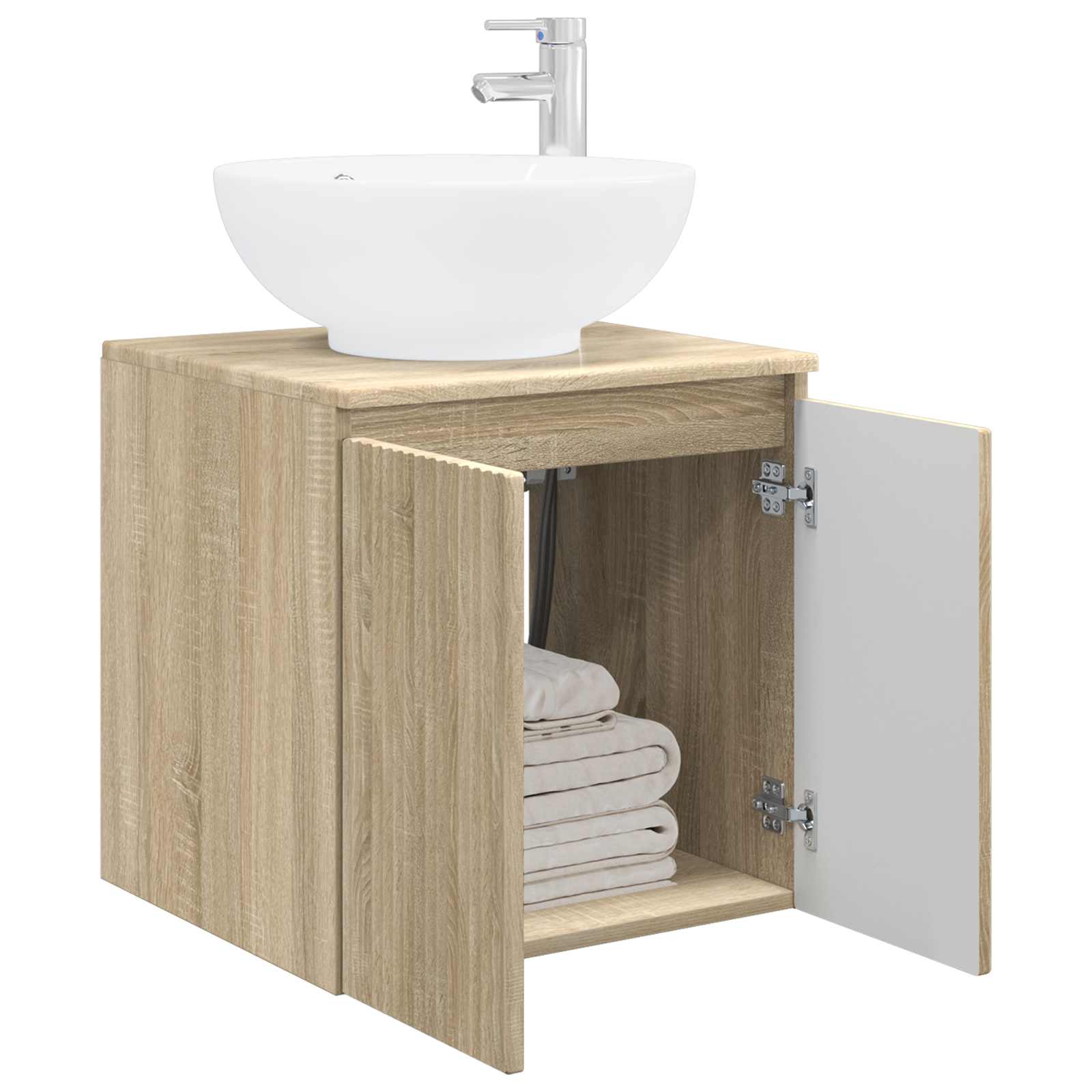 Wandgemonteerde wastafelmeubel Sonoma Eiken 49,5 x 44,5 x 65 cm is nu te koop bij PeponiXL, paradijselijk wonen!