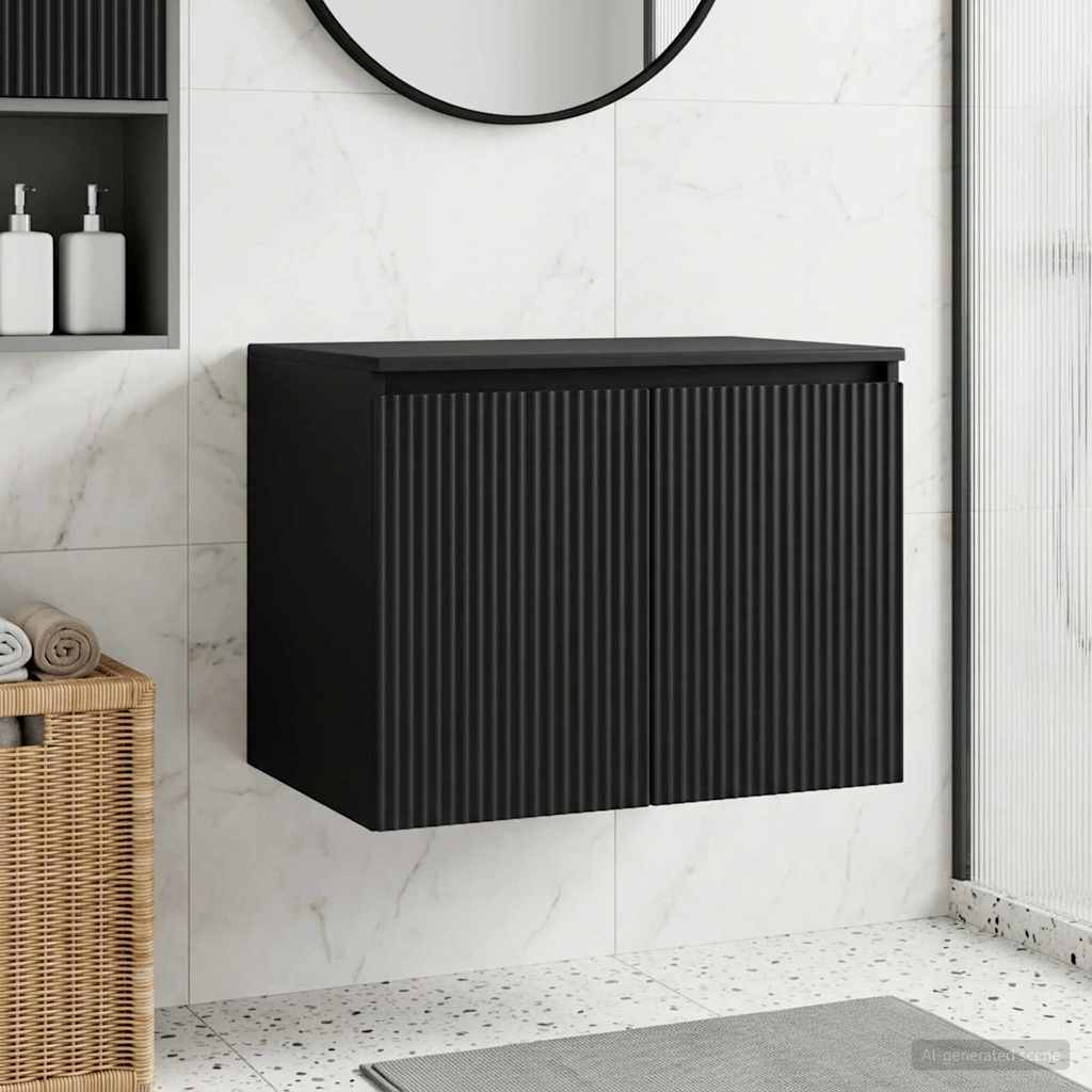 Wand Gemonteerde Badkamerkast Zwart 62,5 x 44,5 x 50 cm is nu te koop bij PeponiXL, paradijselijk wonen!