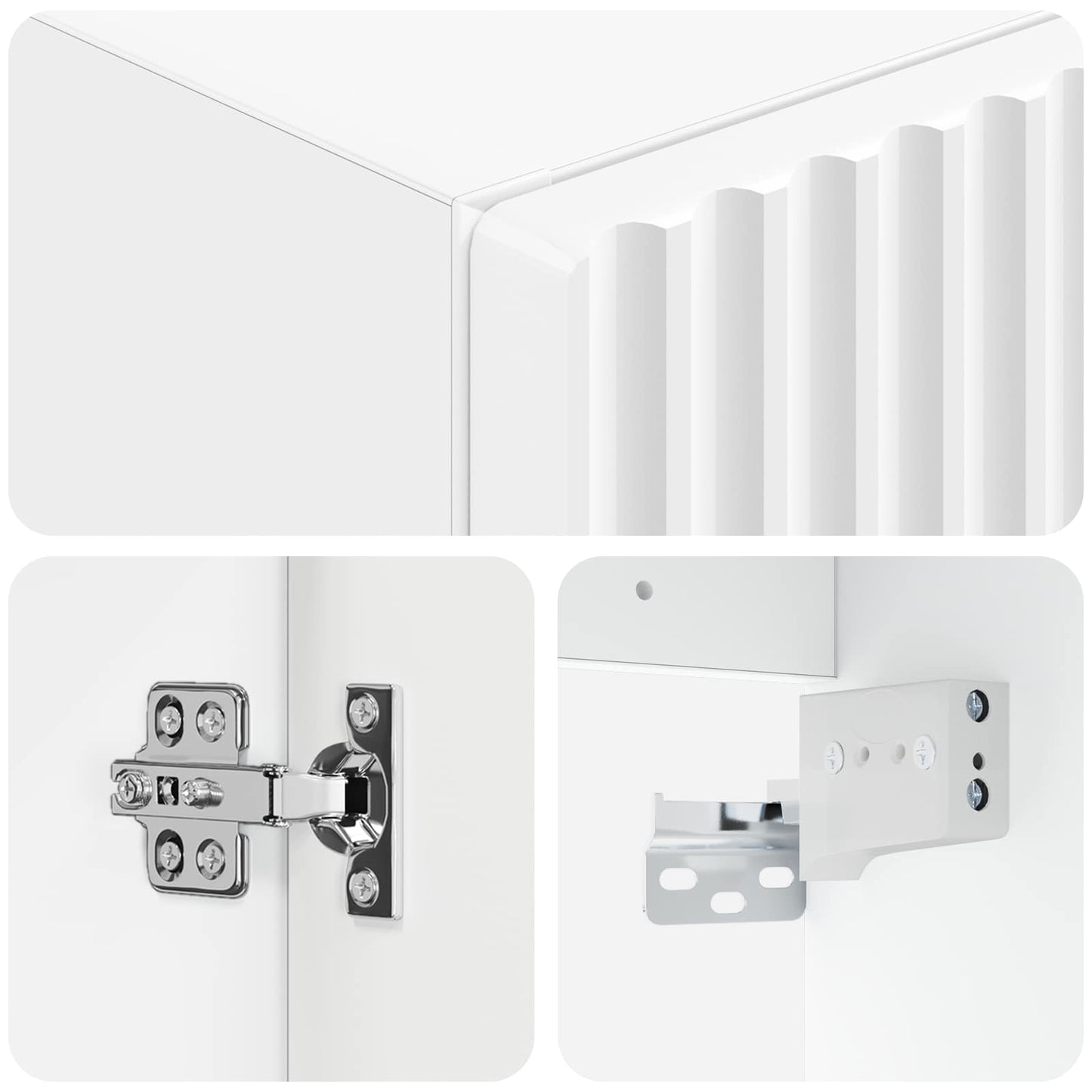 Wand Gemonteerde Badkamerkast Wit 33 x 34,5 x 100 cm