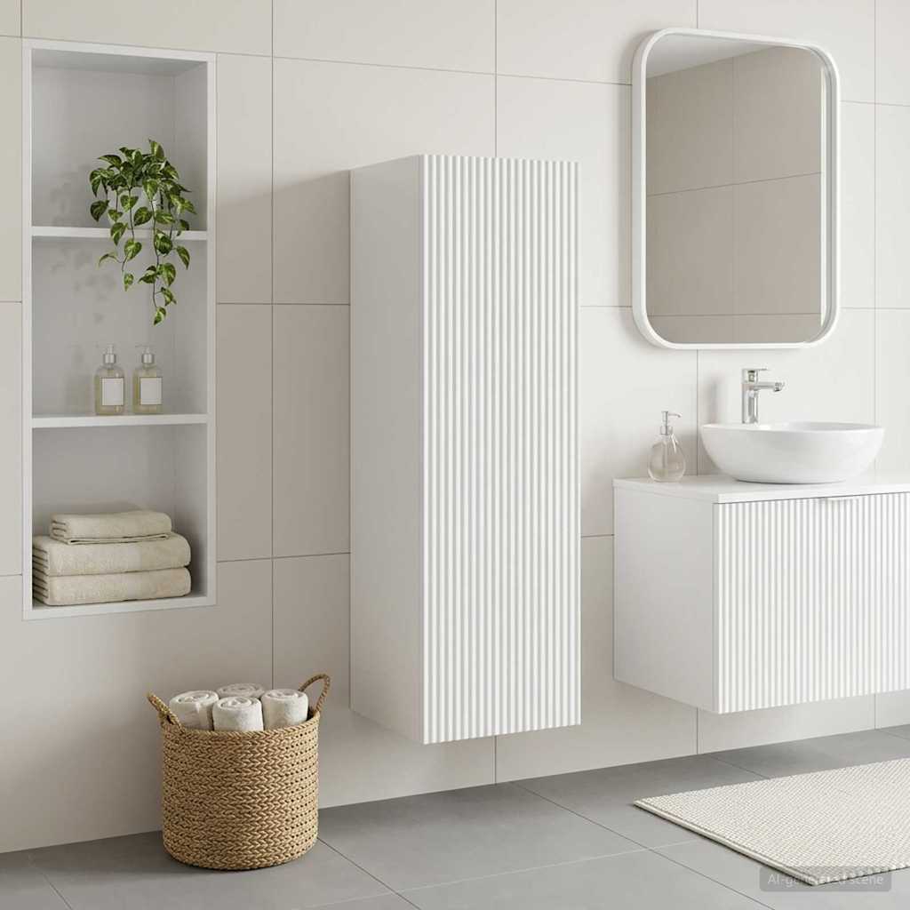 Wand Gemonteerde Badkamerkast Wit 33 x 34,5 x 100 cm