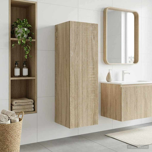 Wand Gemonteerde Badkamerkast Sonoma Eiken 33 x 34,5 x 60 cm is nu te koop bij PeponiXL, paradijselijk wonen!