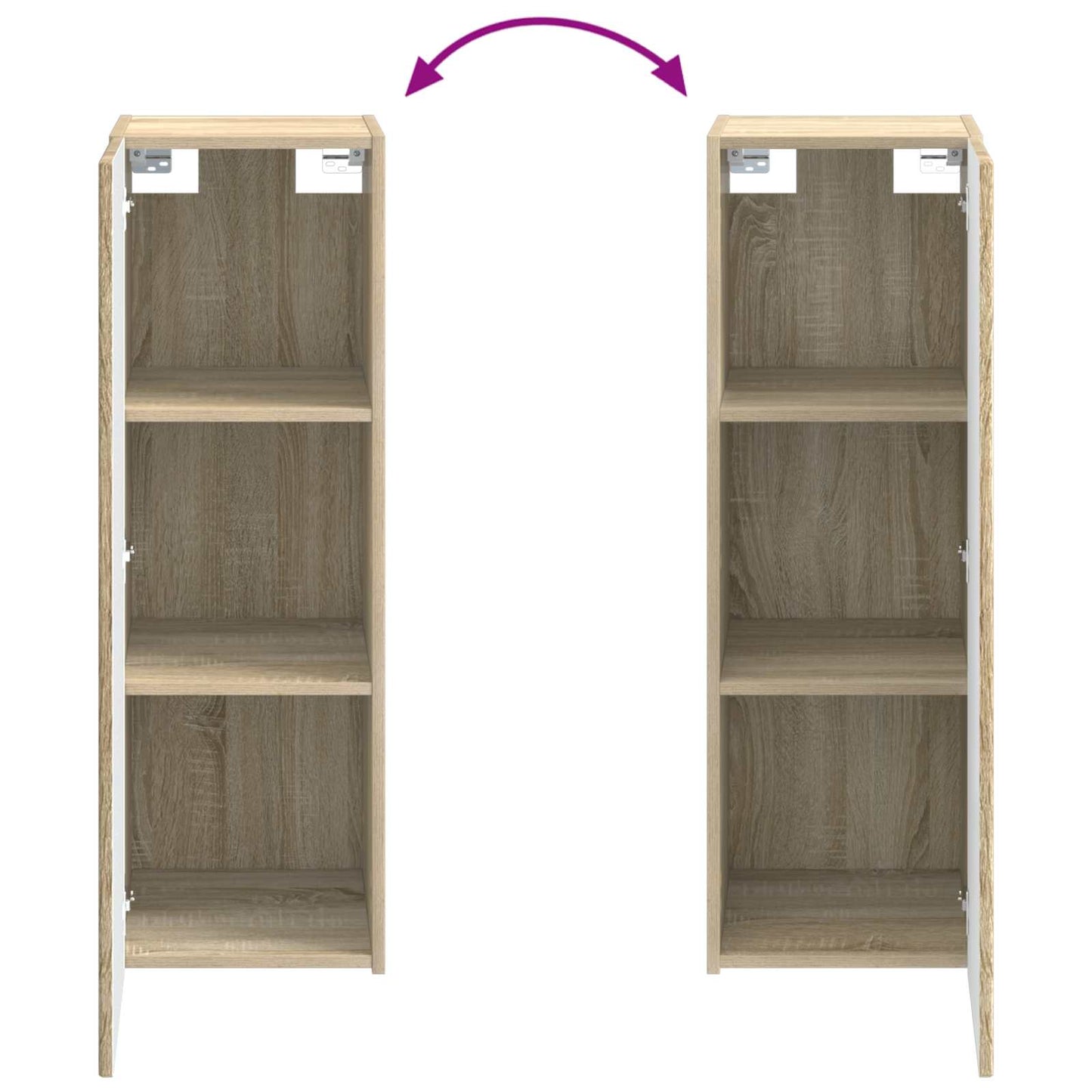 Wand Gemonteerde Badkamerkast Sonoma Eiken 33 x 34,5 x 60 cm is nu te koop bij PeponiXL, paradijselijk wonen!