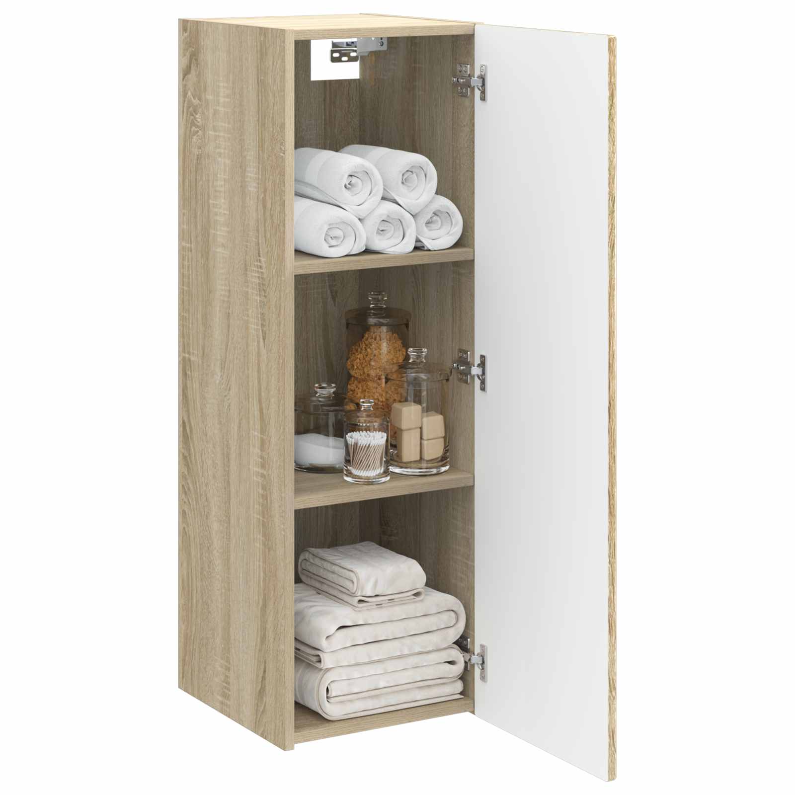 Wand Gemonteerde Badkamerkast Sonoma Eiken 33 x 34,5 x 60 cm is nu te koop bij PeponiXL, paradijselijk wonen!